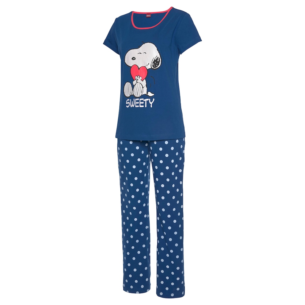 Peanuts Pyjama, (2 tlg.), mit Snoopy-Druck und Pünktchen-Hose