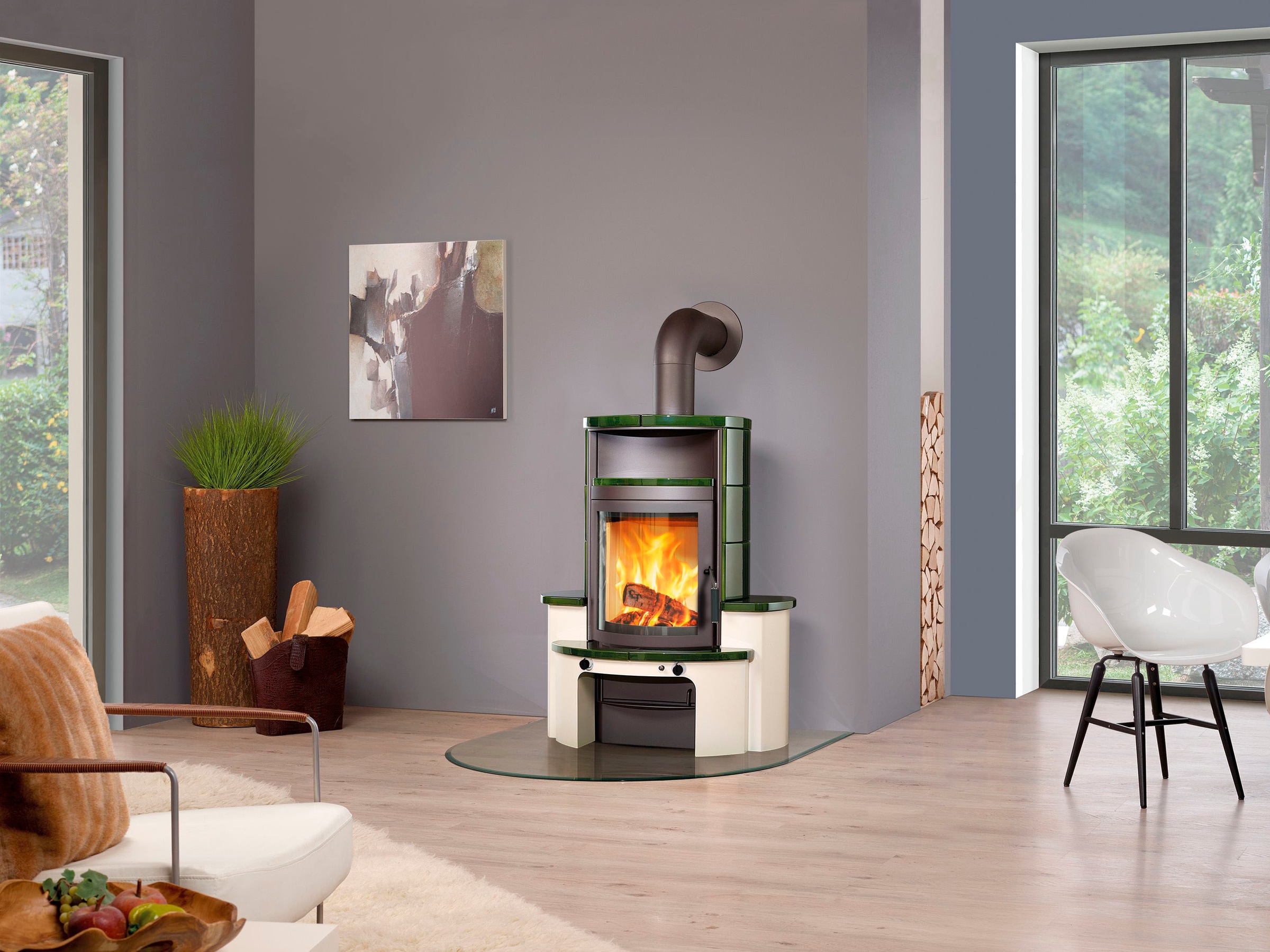 HARK Kaminofen »Avenso GT ECOplus 8 KW«, grün-glänzend