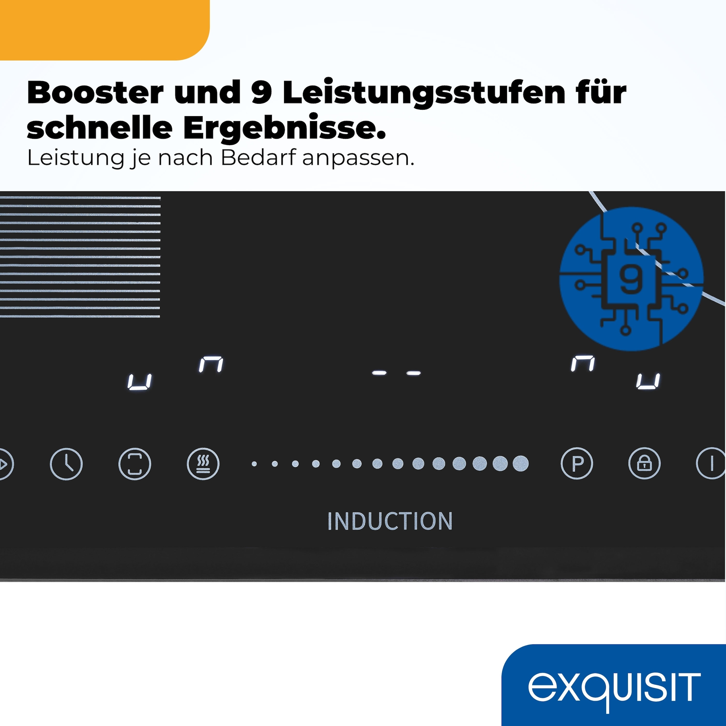 exquisit Induktions-Kochfeld »EKI600-B-490« Brücken-, Stop&Go- und Warmhaltefunktion für flexibles Kochen