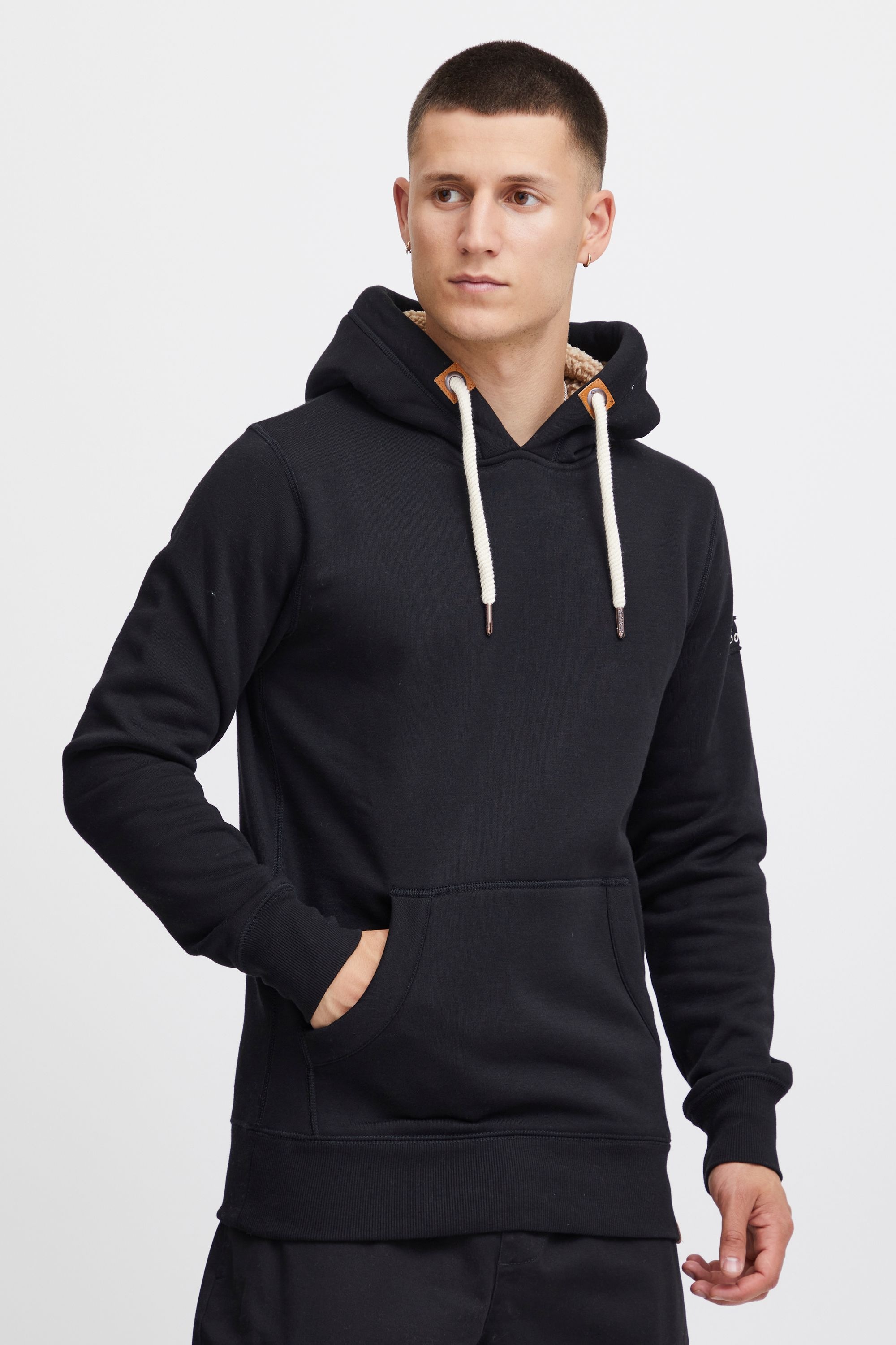 !solid Hoodie SOLID "Hoodie SDTrip", Herren, Gr. M, schwarz (schwarz pil), Web, Obermaterial: 50% Baumwolle CO. 50% Polyester PES., Sweatshirts Hoodie 2