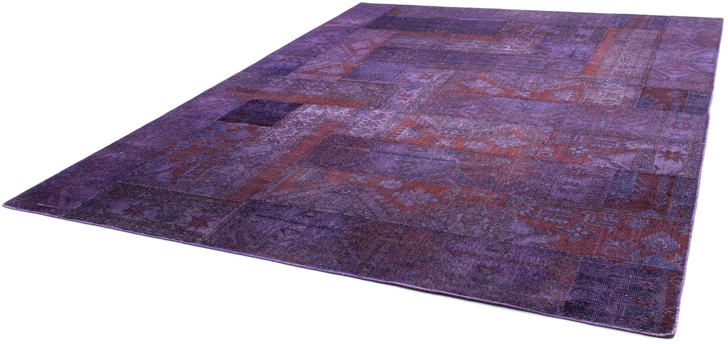 Teppich »Patchwork - 299 x 239 cm - lila«, rechteckig, Wohnzimmer, Handgeknüpft,...