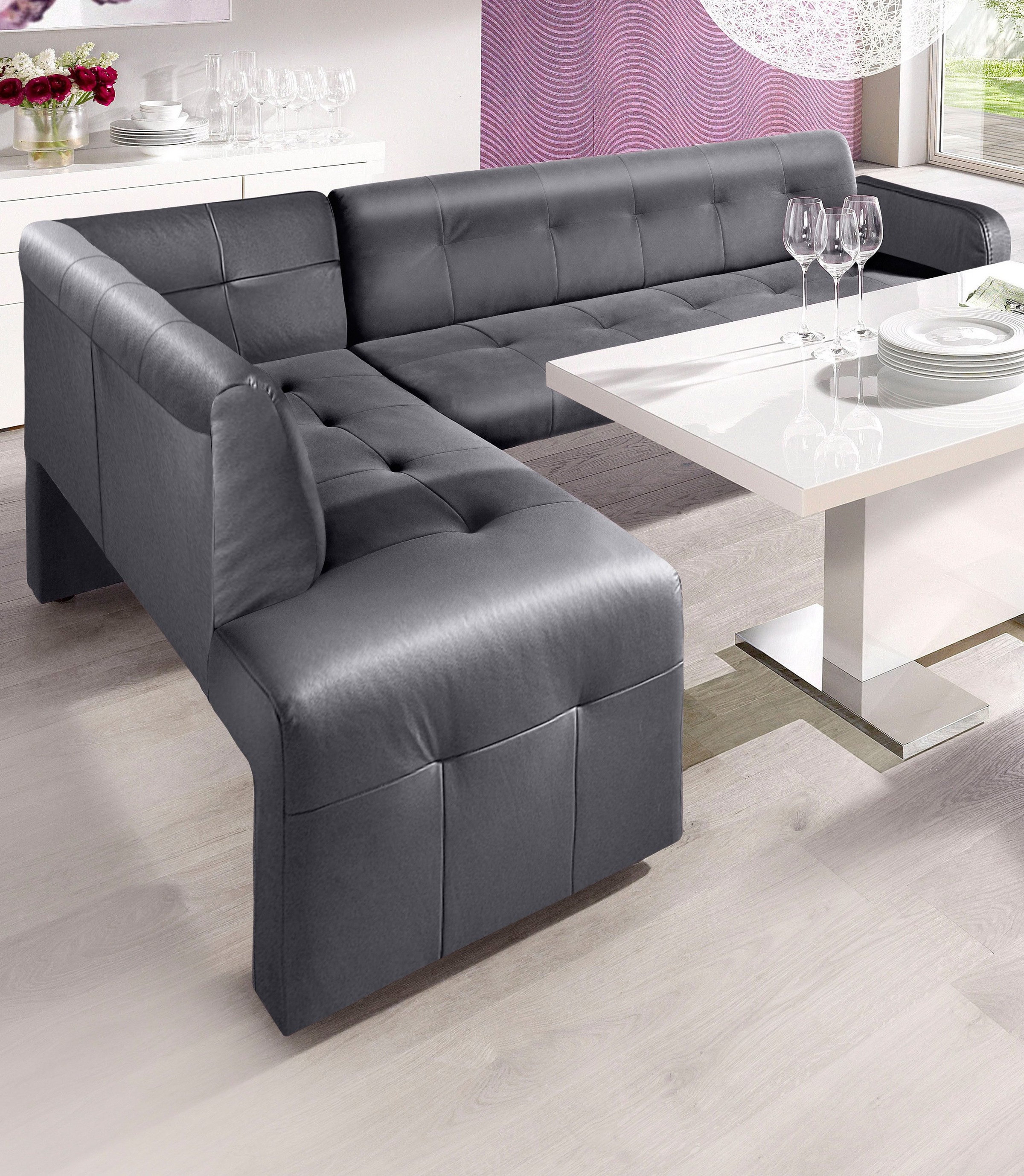 exxpo - sofa fashion "Barista, bequem und elegant, hohe Bodenfreiheit" Eckbank Barista bequem und elegant, hochwertige Detailverarbeitung