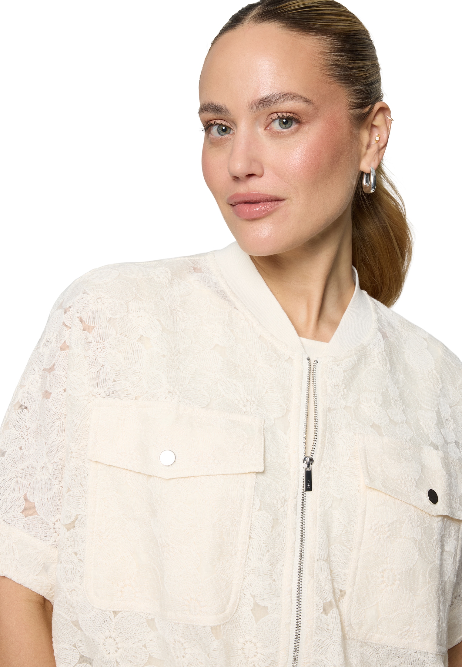 Zero Jackenblazer »Damen kurzarm mit Taschen« Spitze
