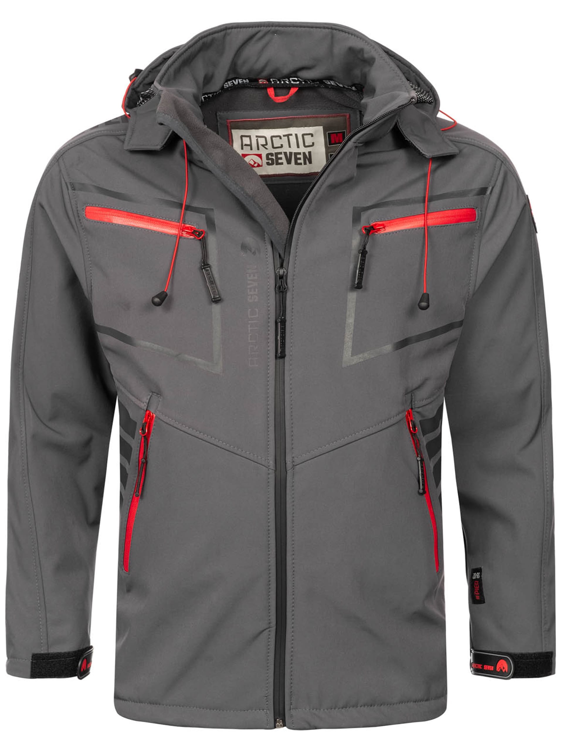 Arctic Seven Softshelljacke »ASPierr«, sportliche Outdoor Funktionsjacke mit abnehmbarer Kapuze