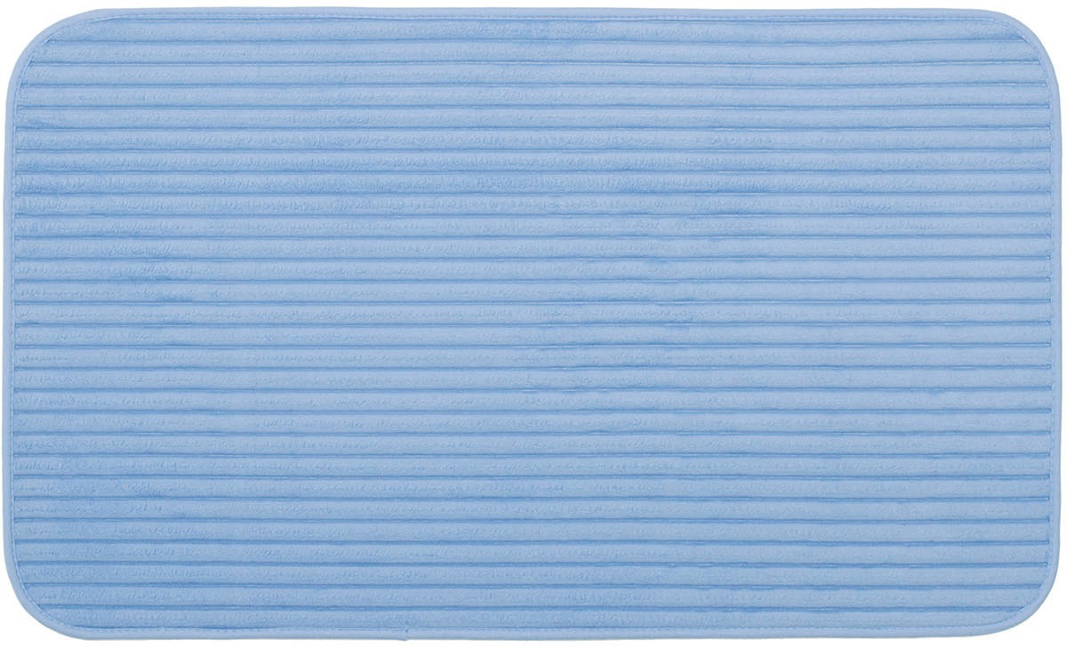 Badematte GÖZZE, H:7mm, blau, Polyester, Badematten, "Berlin", Badteppich, Uni Farben, Cord Optik, waschbar