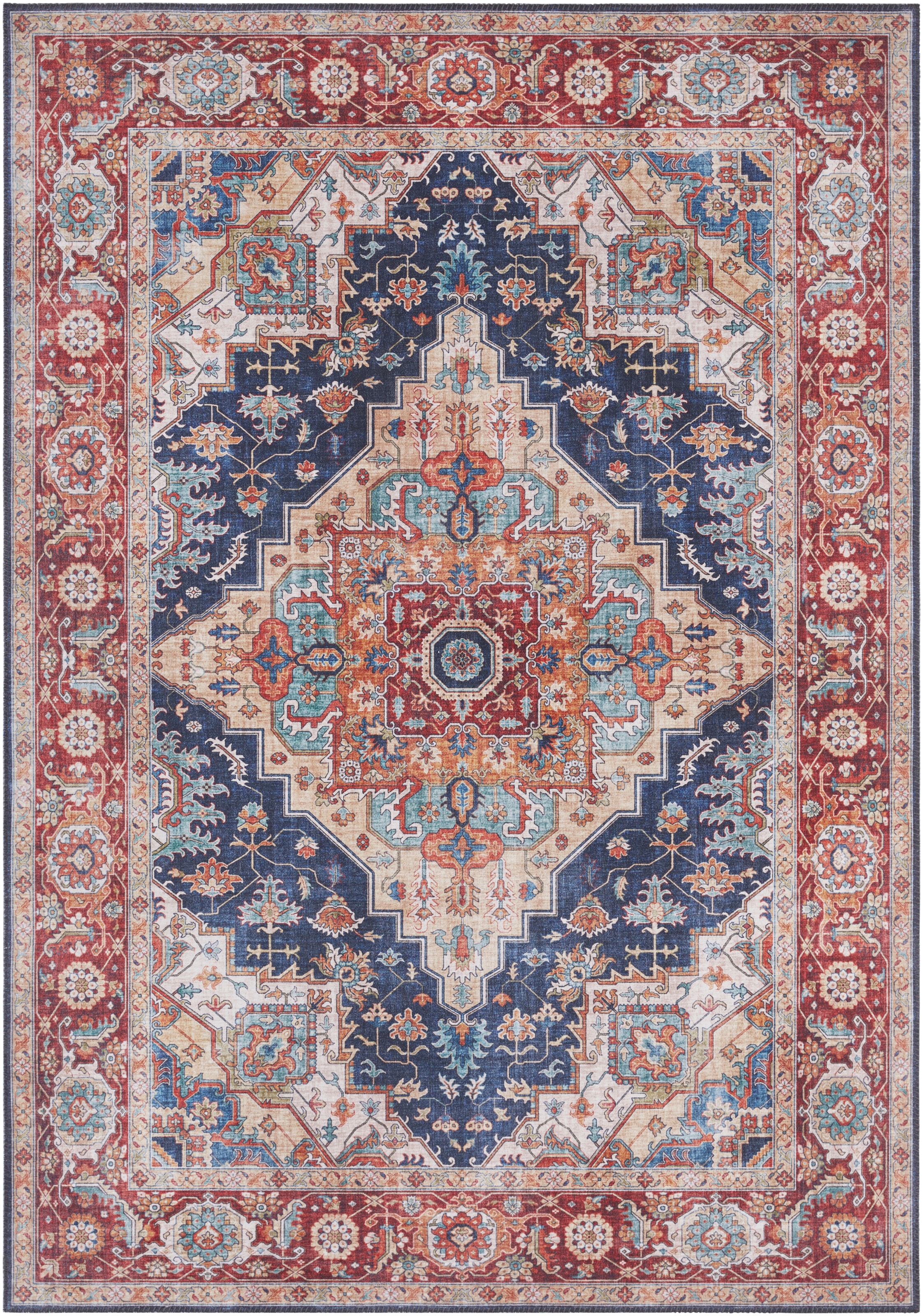 NORTHRUGS Teppich »Sylla«, rechteckig, 5 mm Höhe, Orientalisch, Läufer, Vintage, Wohnzimmer, Schlafzimmer, Esszimmer