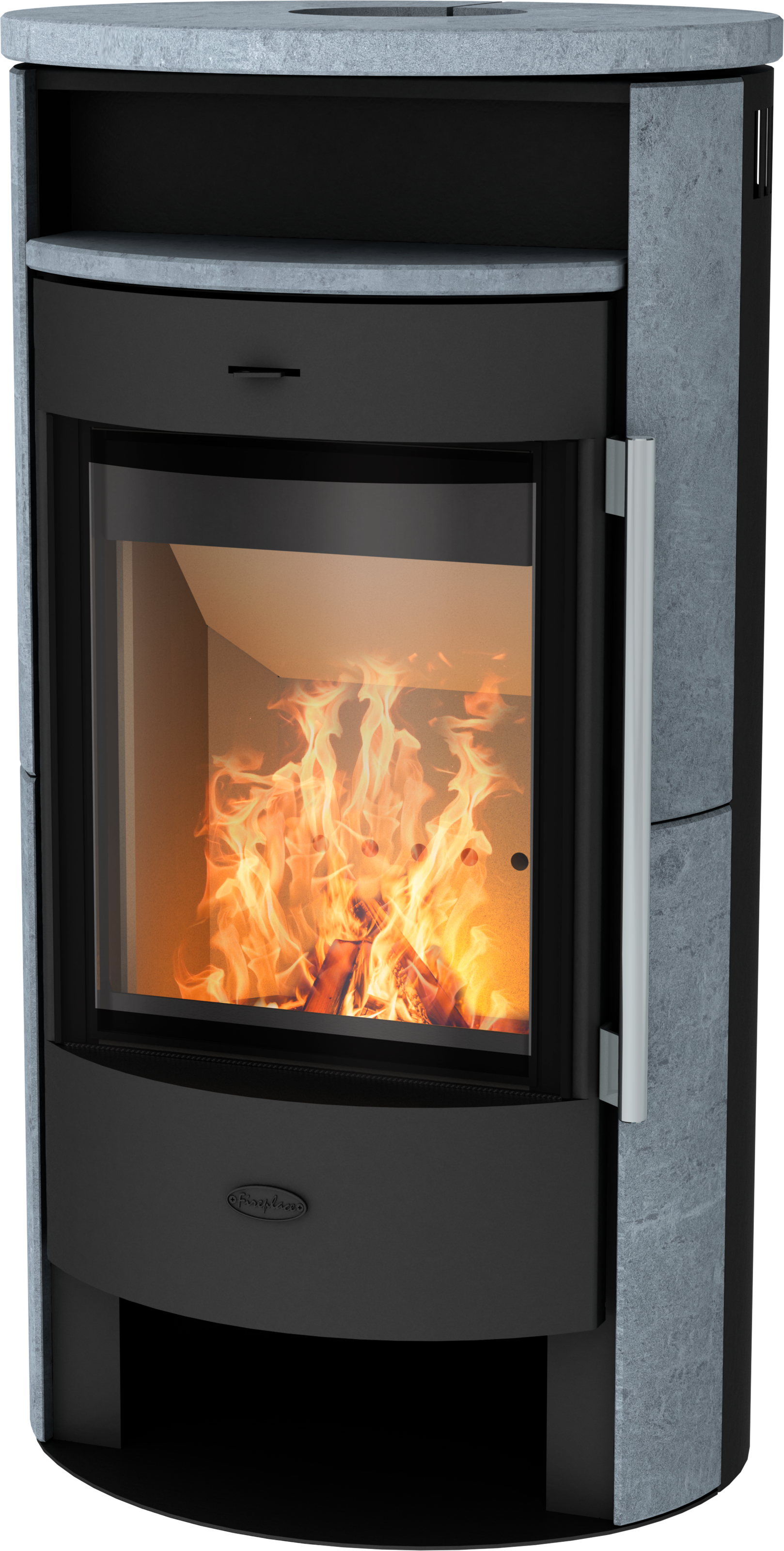 FIREPLACE Kaminofen "Durango Speckstein", grau, Wohnzimmer, Kaminöfen, Tee- und Holzfach