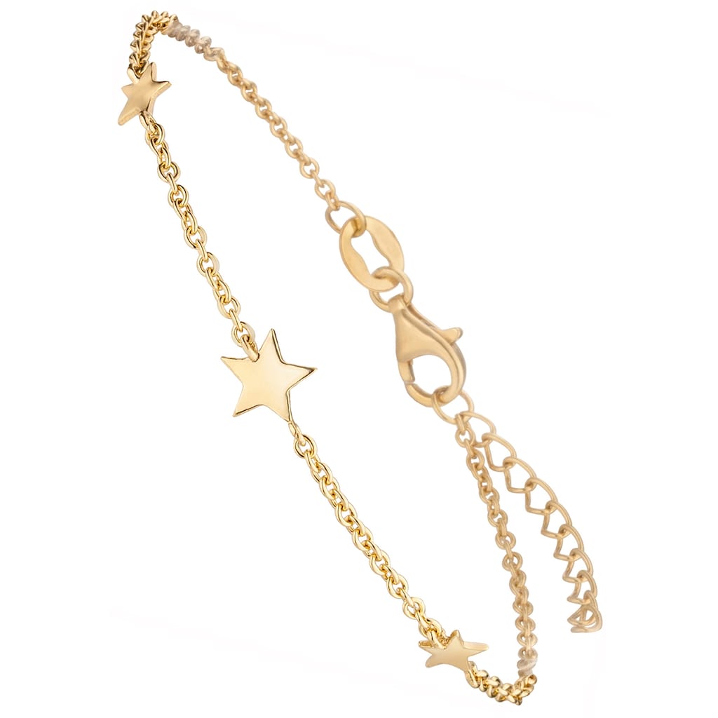 JOBO Armband »Sterne« 925 Silber vergoldet 19 cm
