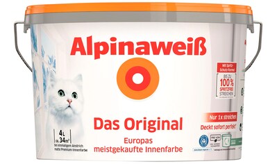 Wandfarbe »Alpinaweiß Das Original«, für Innenwände, wahlweise 4 Liter oder 10 Liter...