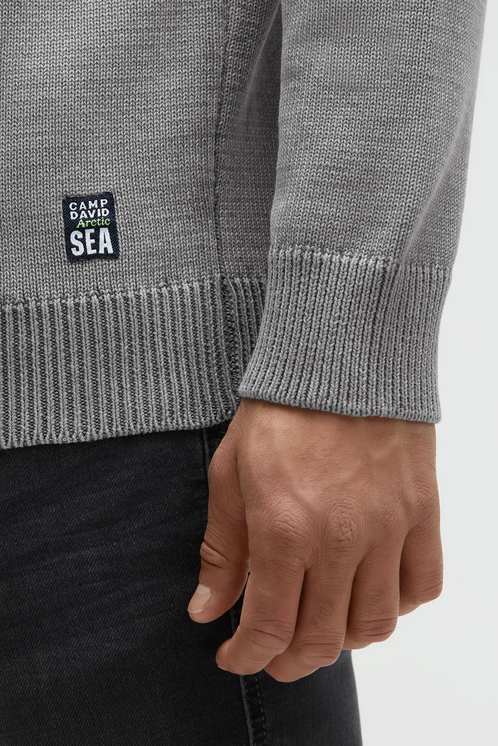 CAMP DAVID Rundhalspullover aus Baumwolle