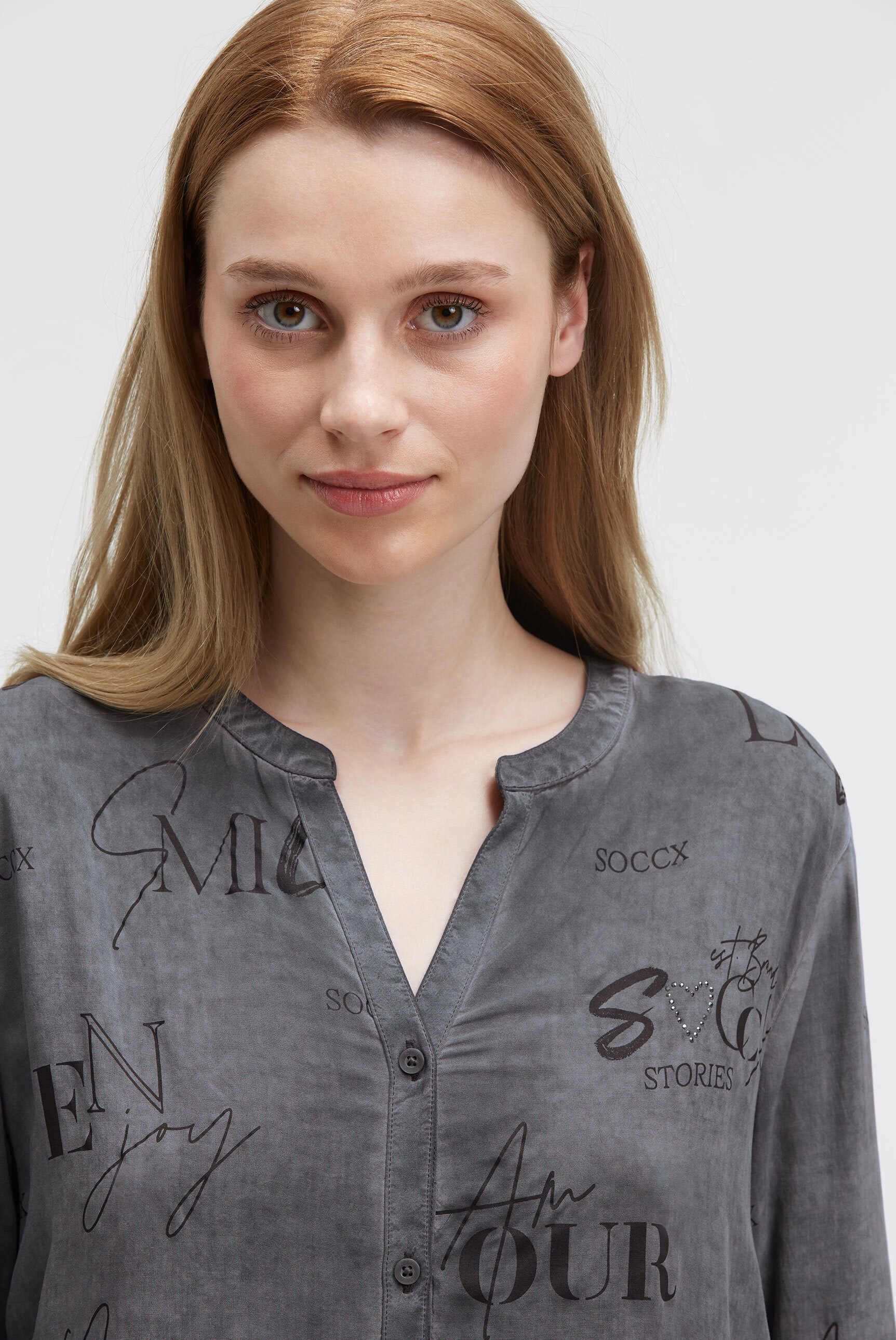 SOCCX Langarmbluse im Turn-Up-Look