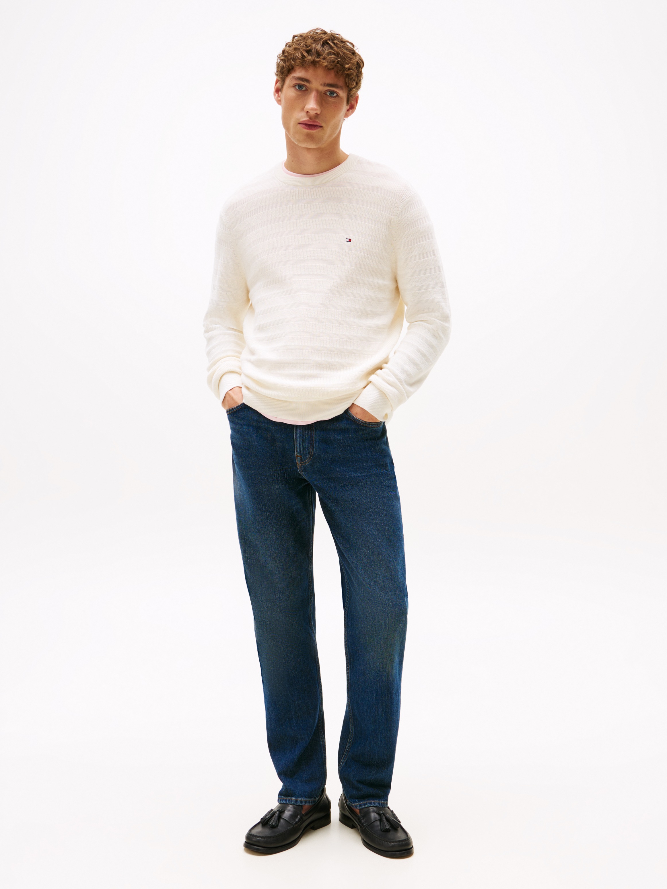 Tommy Hilfiger Rundhalspullover "STRIPE STRUCTURE", regular fit, leicht übe günstig online kaufen