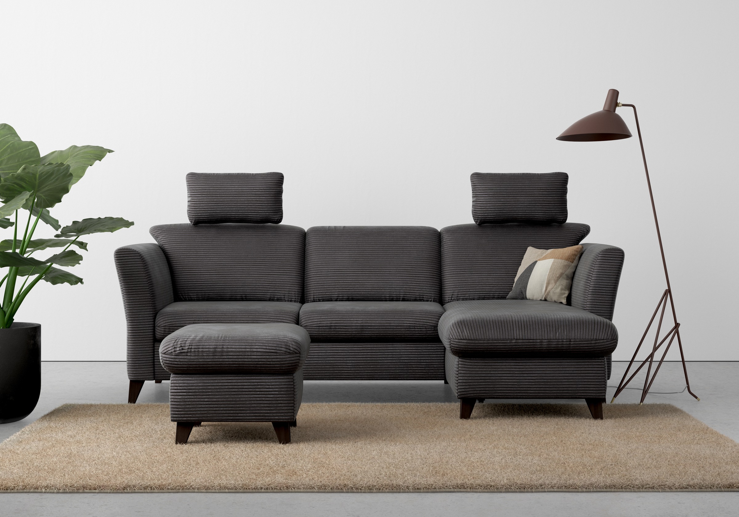 Home affaire Polsterhocker »Trelleborg«, Cord-Bezug, mit Staufach, inkl. Federkern-Polsterung