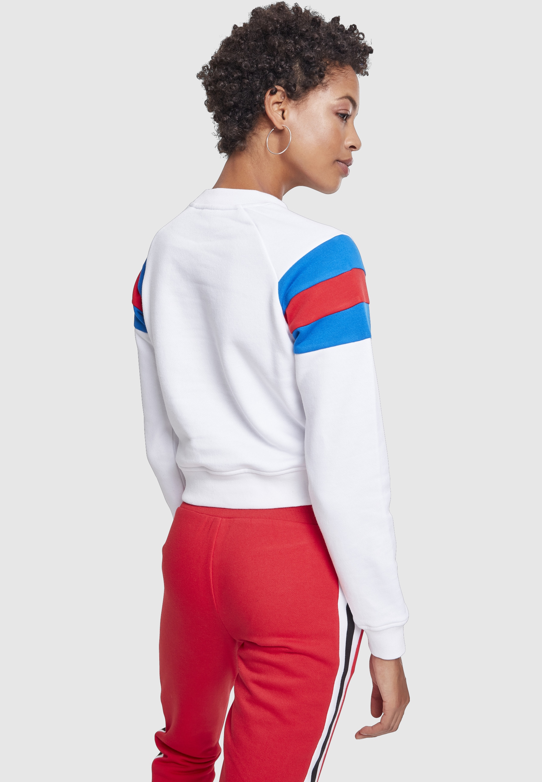 URBAN CLASSICS Sweatshirt »Urban Classics Damen Ladies Sleeve Stripe Crew«, 1 Stk.
