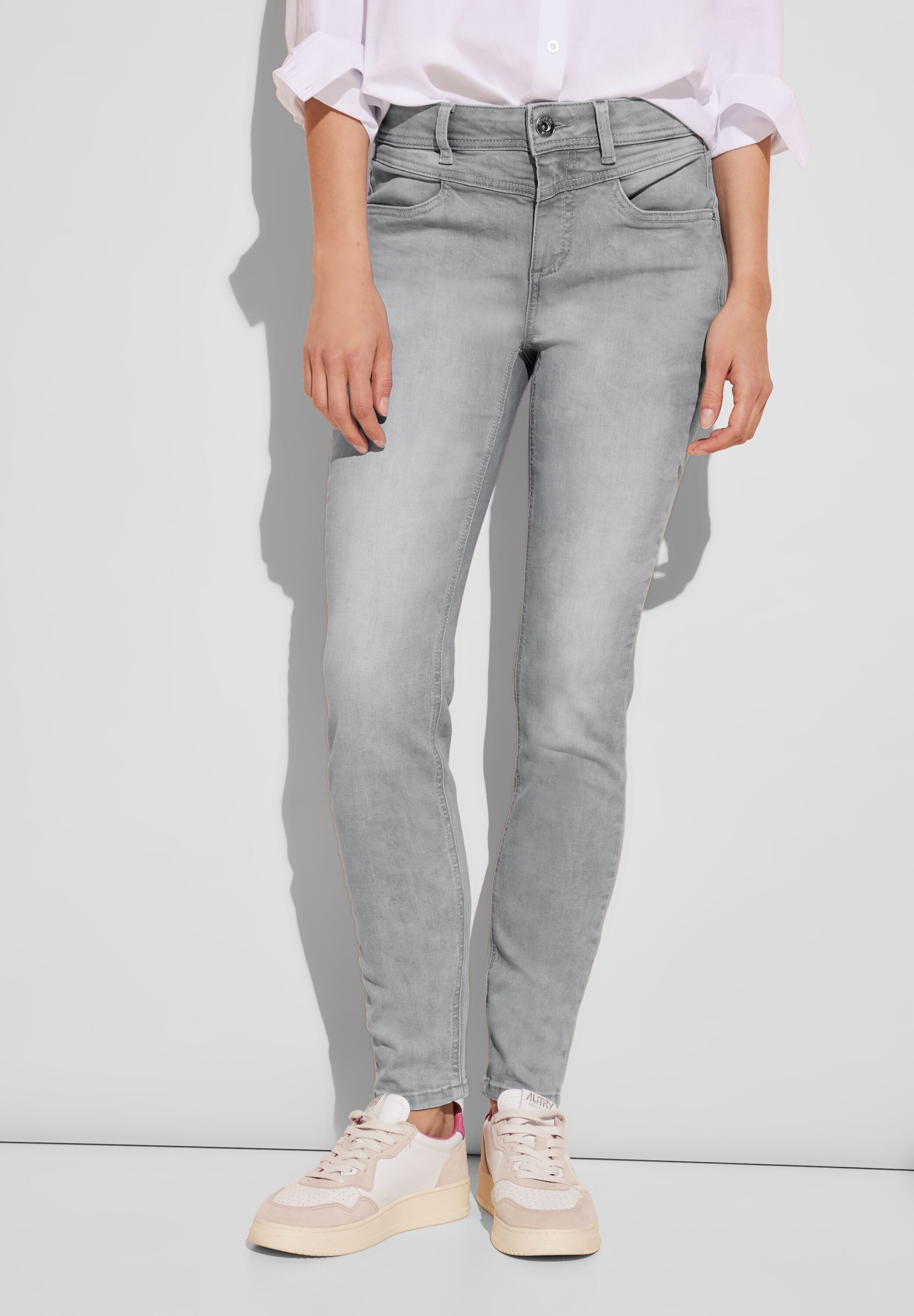 STREET ONE Slim-fit-Jeans, in grauer Waschung