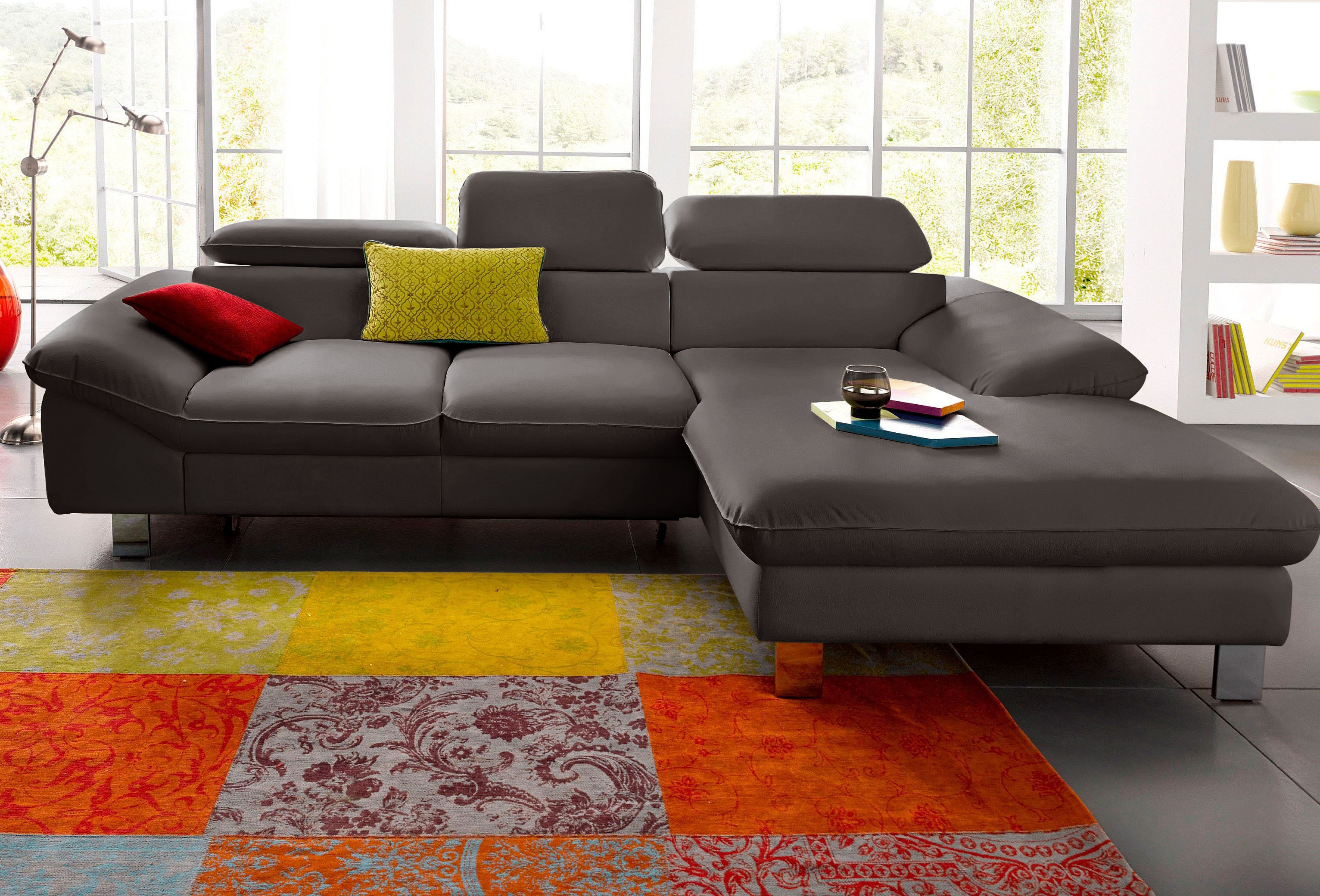 COTTA Ecksofa "Driver L-Form, B:268 cm, moderne Couch mit Wellenunterfederung" Kopfteilverstellung, optional Schlaffunktion & Bettkasten