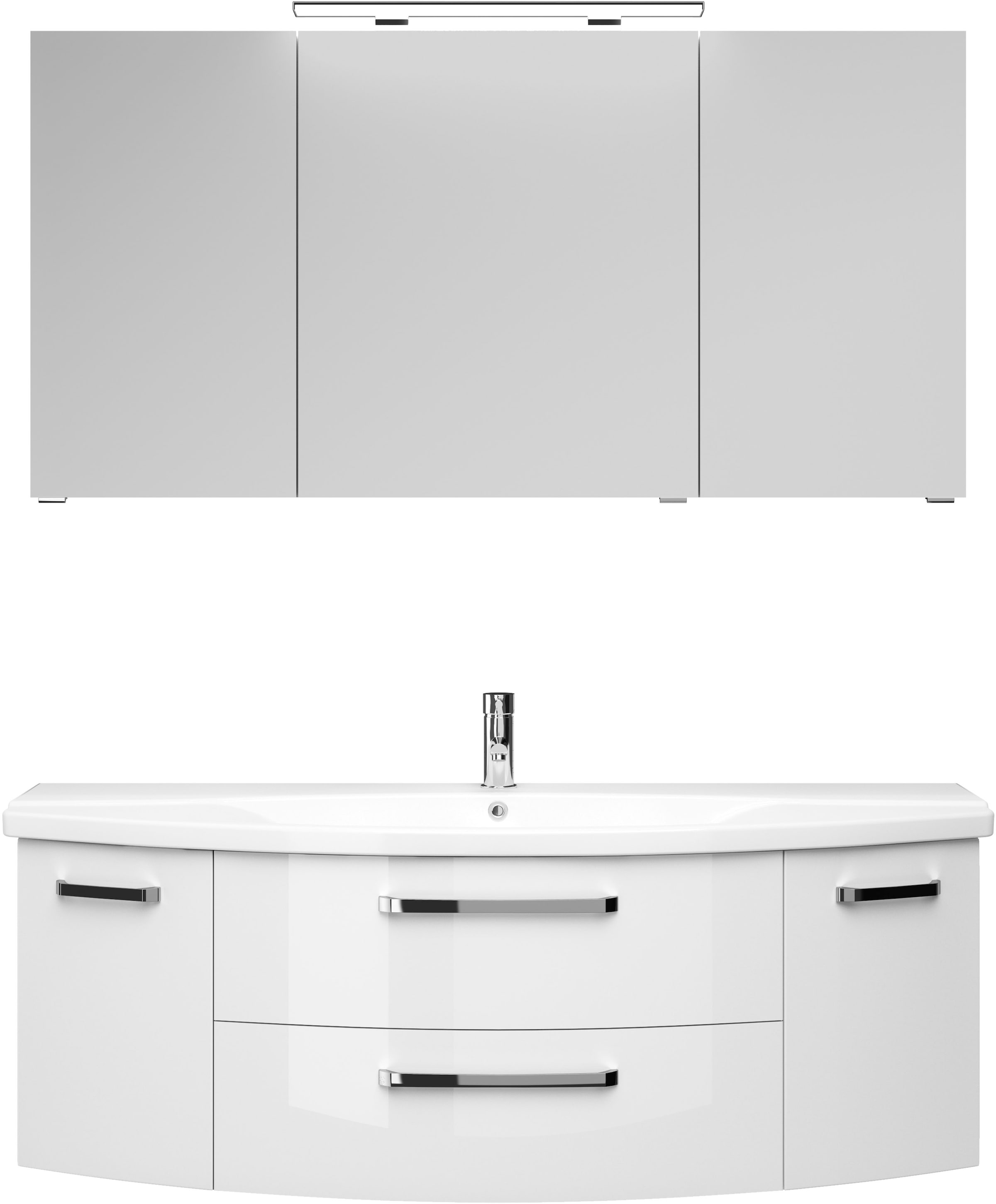 Saphir Badmöbel-Set "Serie 4010 2-teilig Keramik-Waschtisch mit LED-Spiegel günstig online kaufen