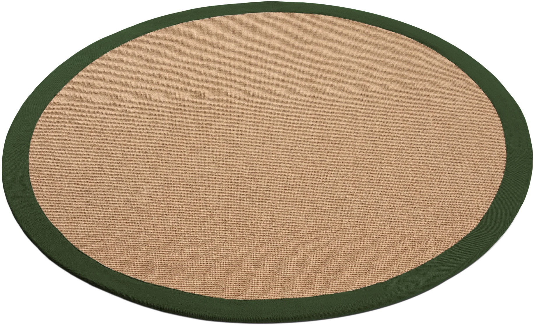 carpetfine Sisalteppich »Sisal«, rund, 5 mm Höhe, mit farbiger Bordüre, Anti-Rutsch Rückseite