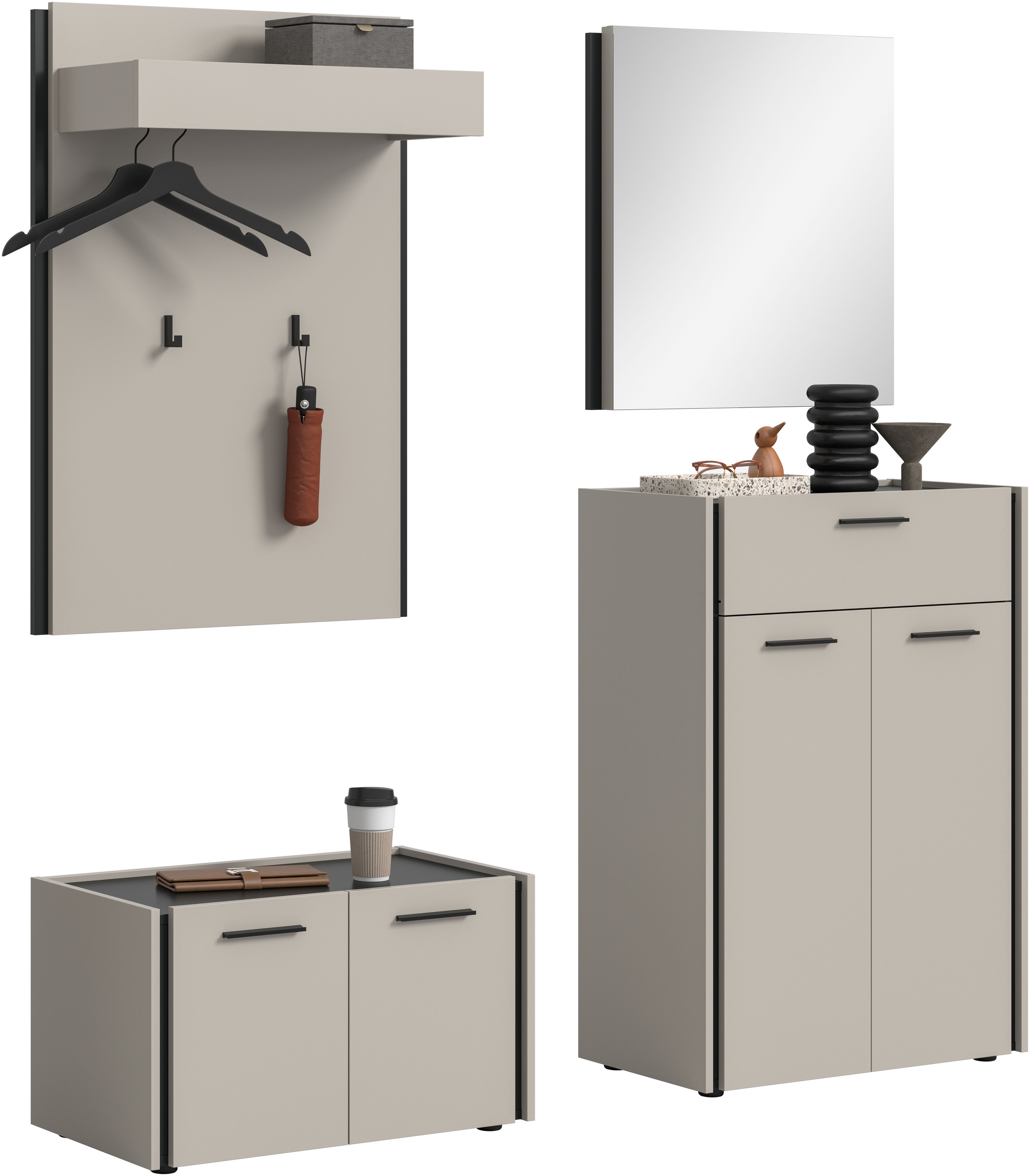 Home affaire Garderoben-Set "RAK, 4-teilige Garderoben-Kombination, Breite günstig online kaufen