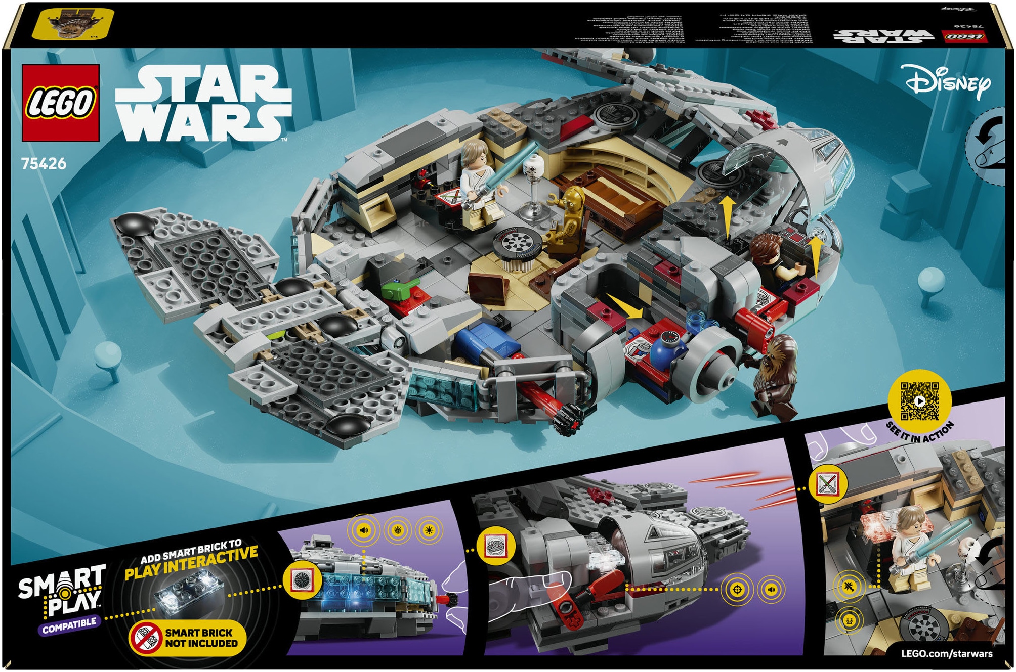 LEGO® Konstruktionsspielsteine »SMART Play: Millennium Falke (75426), LEGO Star Wars ™« Mit SMART Brick kombatibel (nicht im Lieferumfang enthalten)