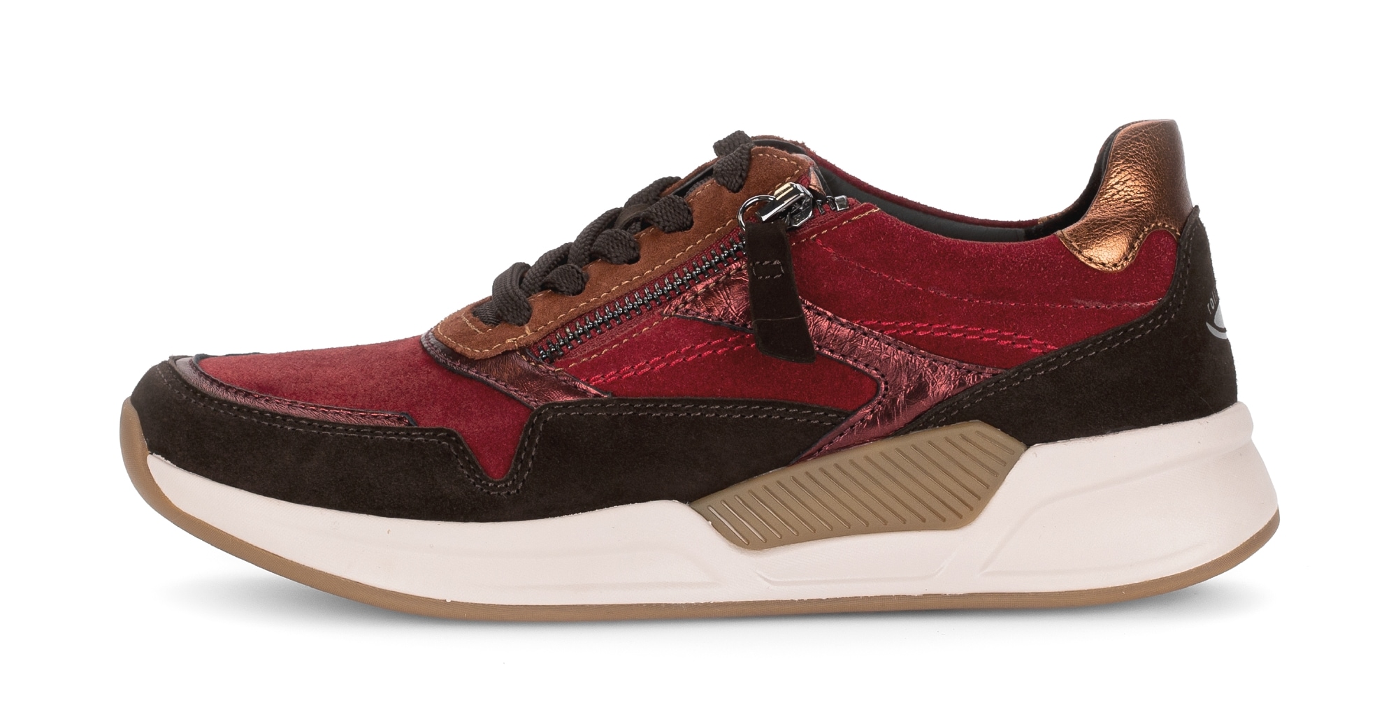 Gabor Rollingsoft Keilsneaker, Schnürschuh, Halbschuh, Freizeitschuh mit seitlichem Reißverschluss