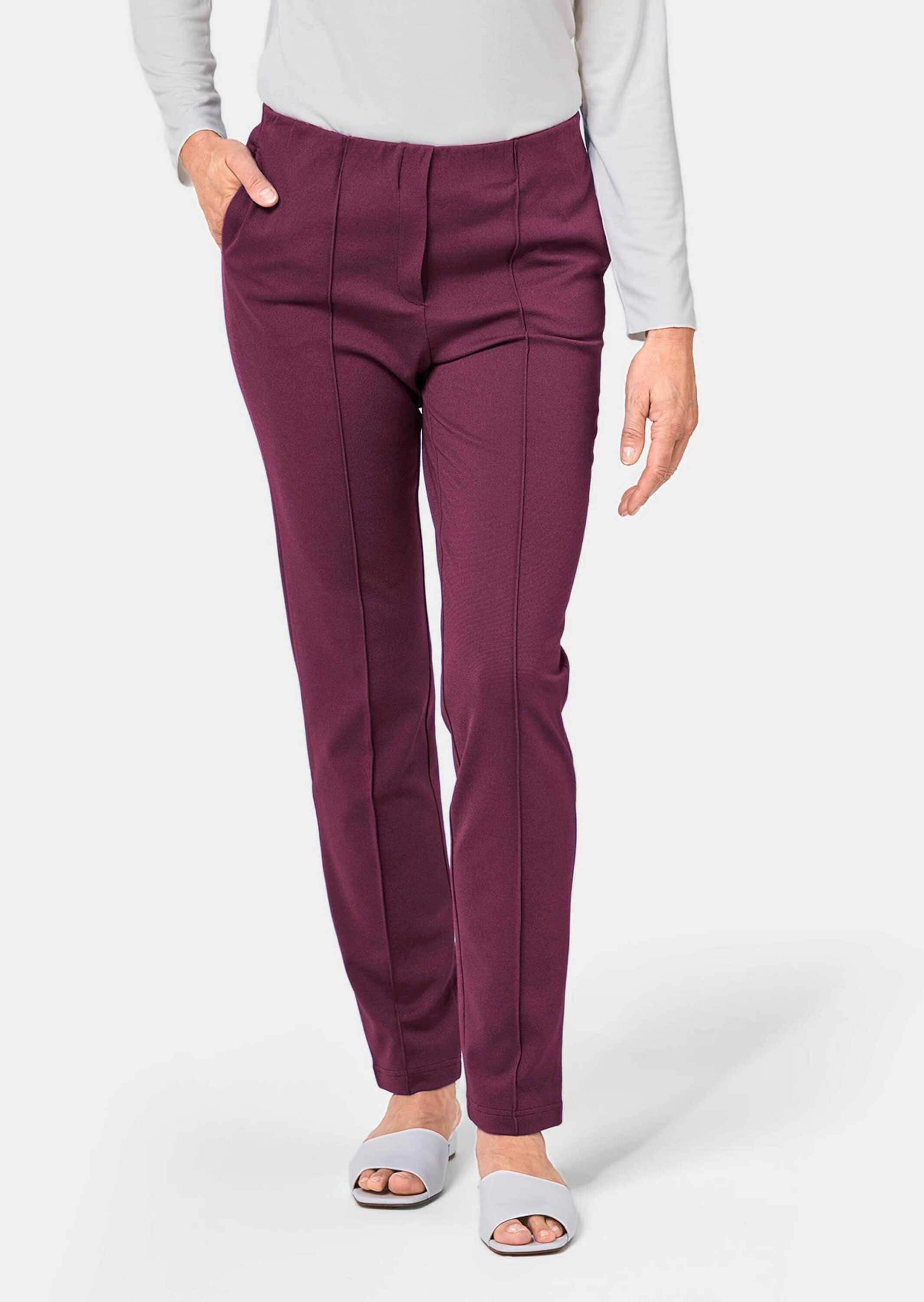 GOLDNER Schlupfhose »Schlupfhose LOUISA Moderne Hose LOUISA mit streckenden Biesen«