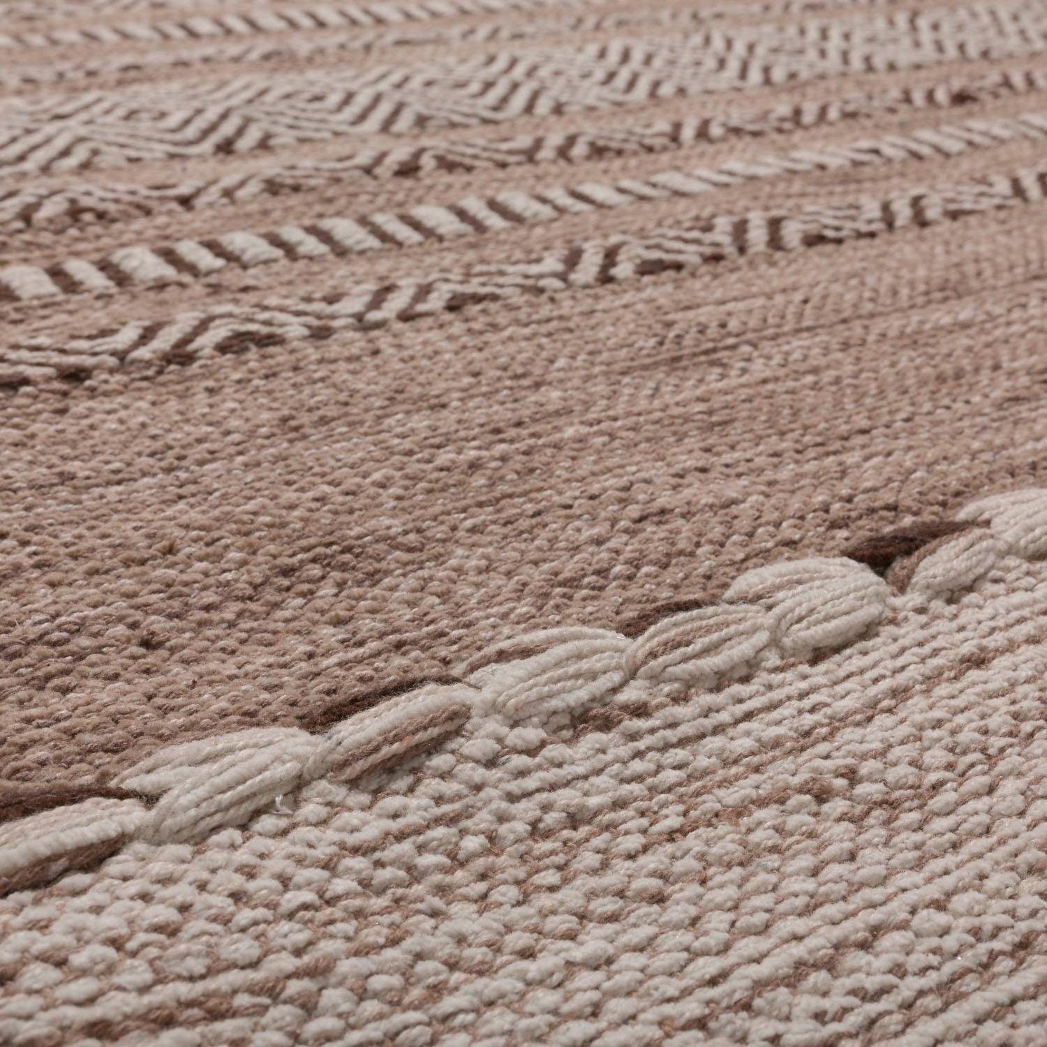 Paco Home Teppich »Kilim 217«, rechteckig, 12 mm Höhe, handgewebter Wendeteppich, reine Baumwolle, gestreift, Wohnzimmer
