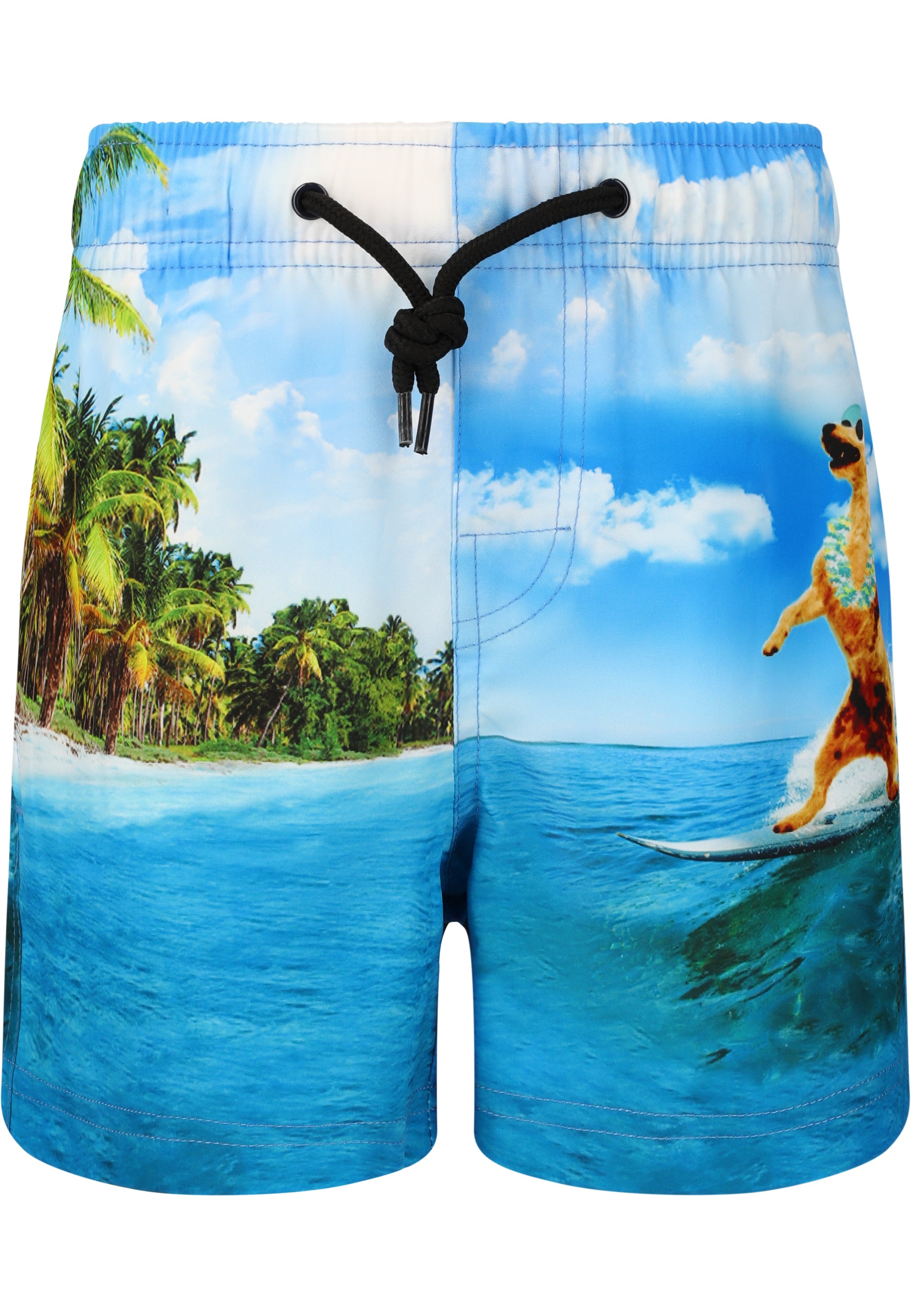 ZIGZAG Kinder Badeshorts "Tino", blau, Gr. 128, bedruckt, 92% Polyester, 8% Elasthan, Badehosen, mit sommerlichem Print