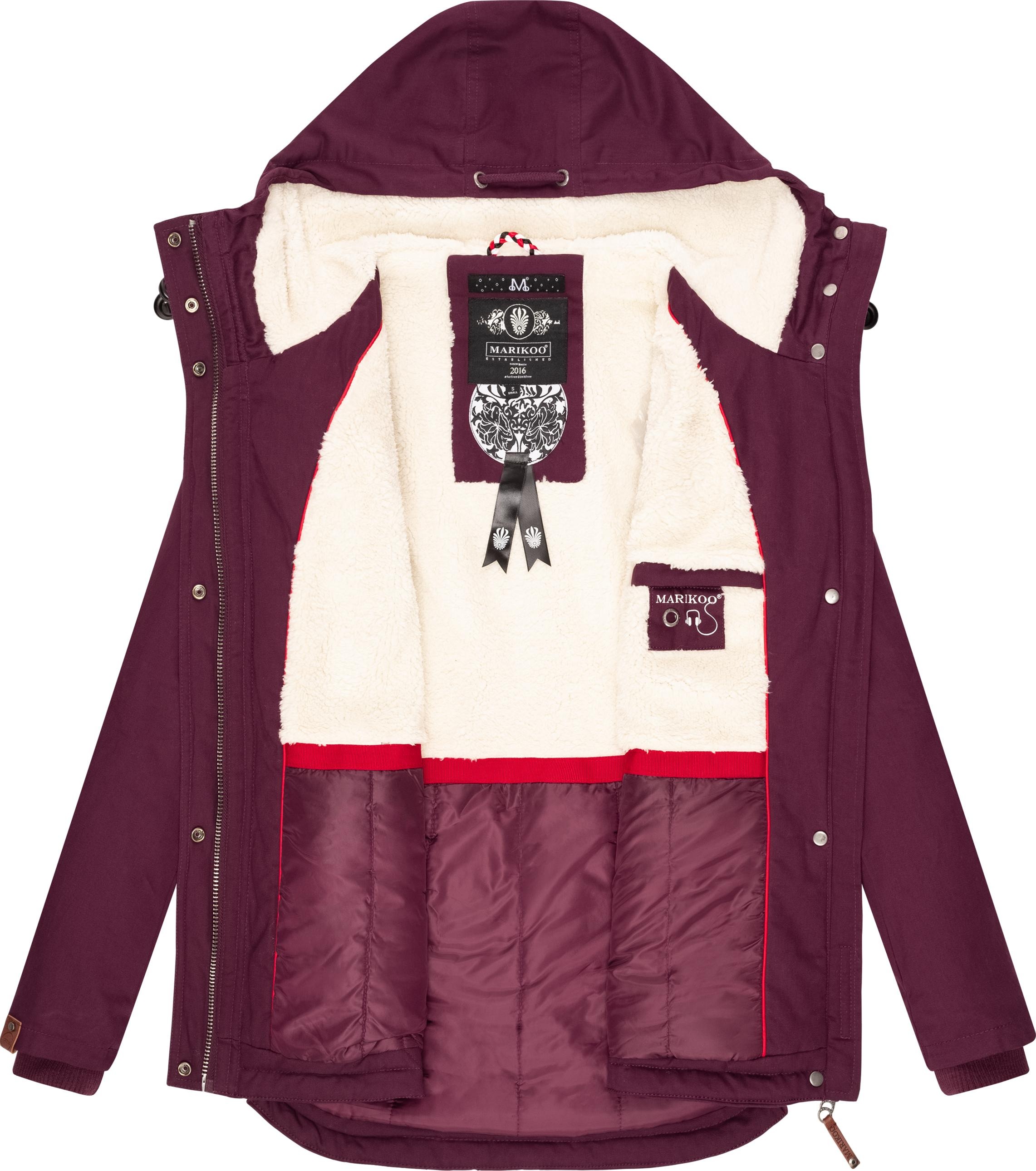Marikoo Winterjacke »Bikoo«, mit Kapuze, sportliche Damen Outdoor Baumwolljacke mit Kapuze