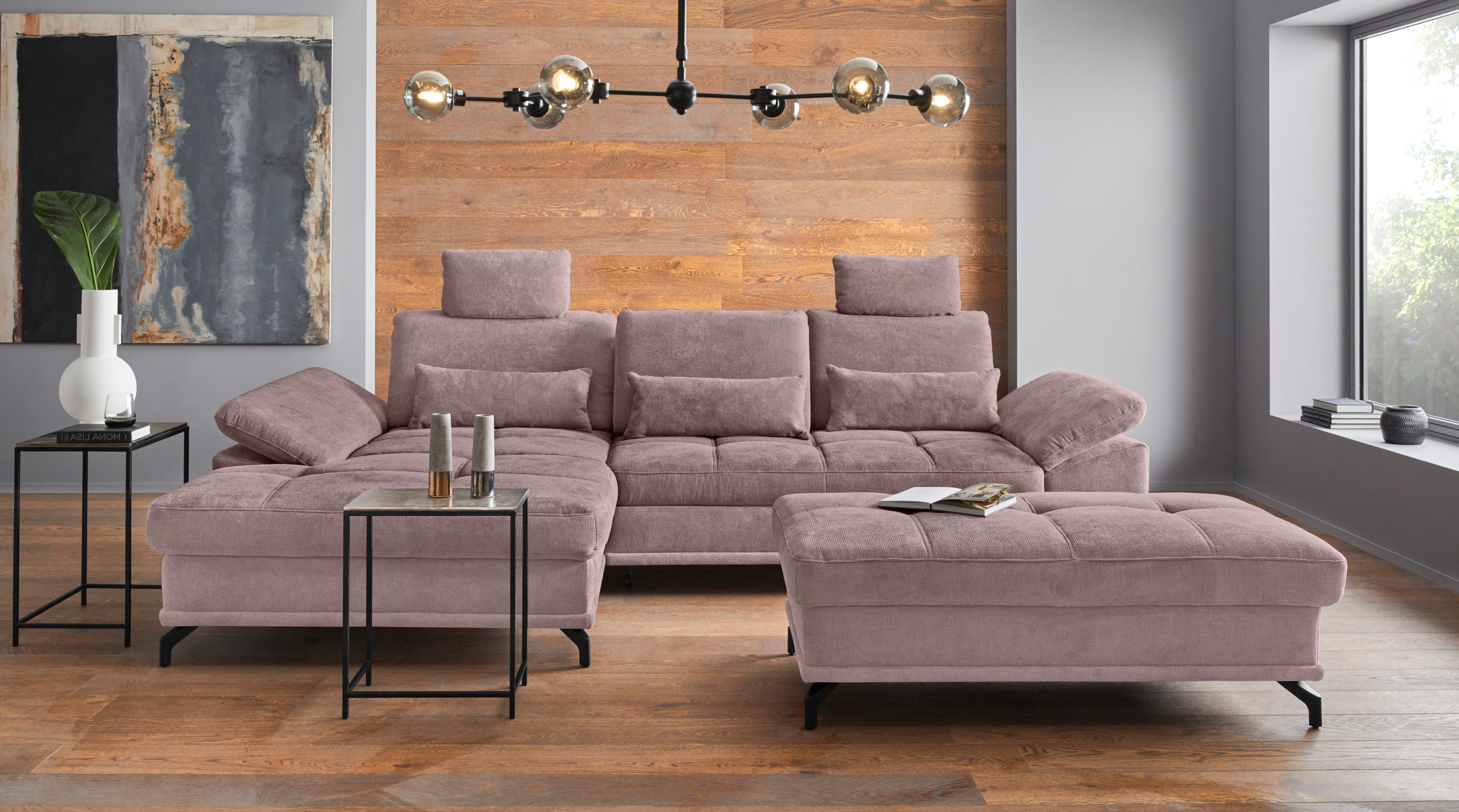 OTTO home Ecksofa "Costello L-Form, B: 301cm, Sitztiefen & Armteilverstellung, Federkern" 3 Nierenkissen, optional Schlaffunktion & Bettkasten