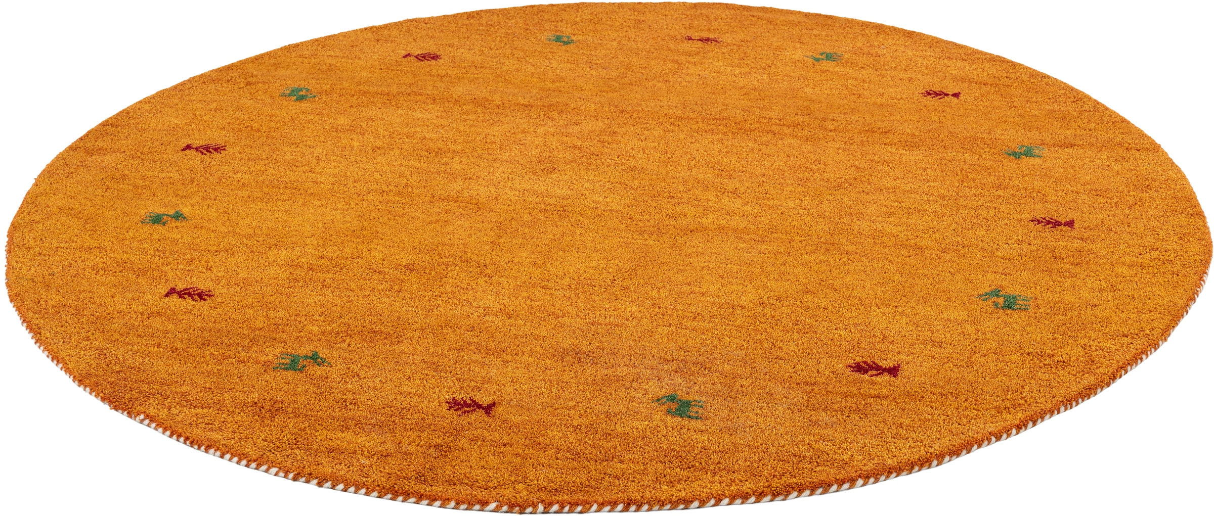 THEKO Wollteppich »Gabbeh Motiv, Handweb Teppich, Tiermotiv, reine Wolle, handgewebt«, rund, 14 mm Höhe, reine Wolle, handgewebt, Wohnzimmer, Schlafzimmer, Esszimmer