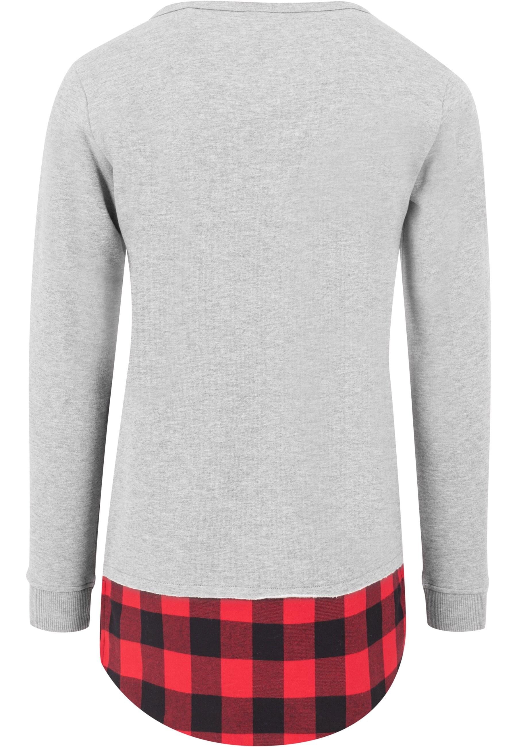 URBAN CLASSICS Rundhalspullover »Urban Classics Herren Long Flanell Bottom Open Edge Crewneck«, (1 tlg.)