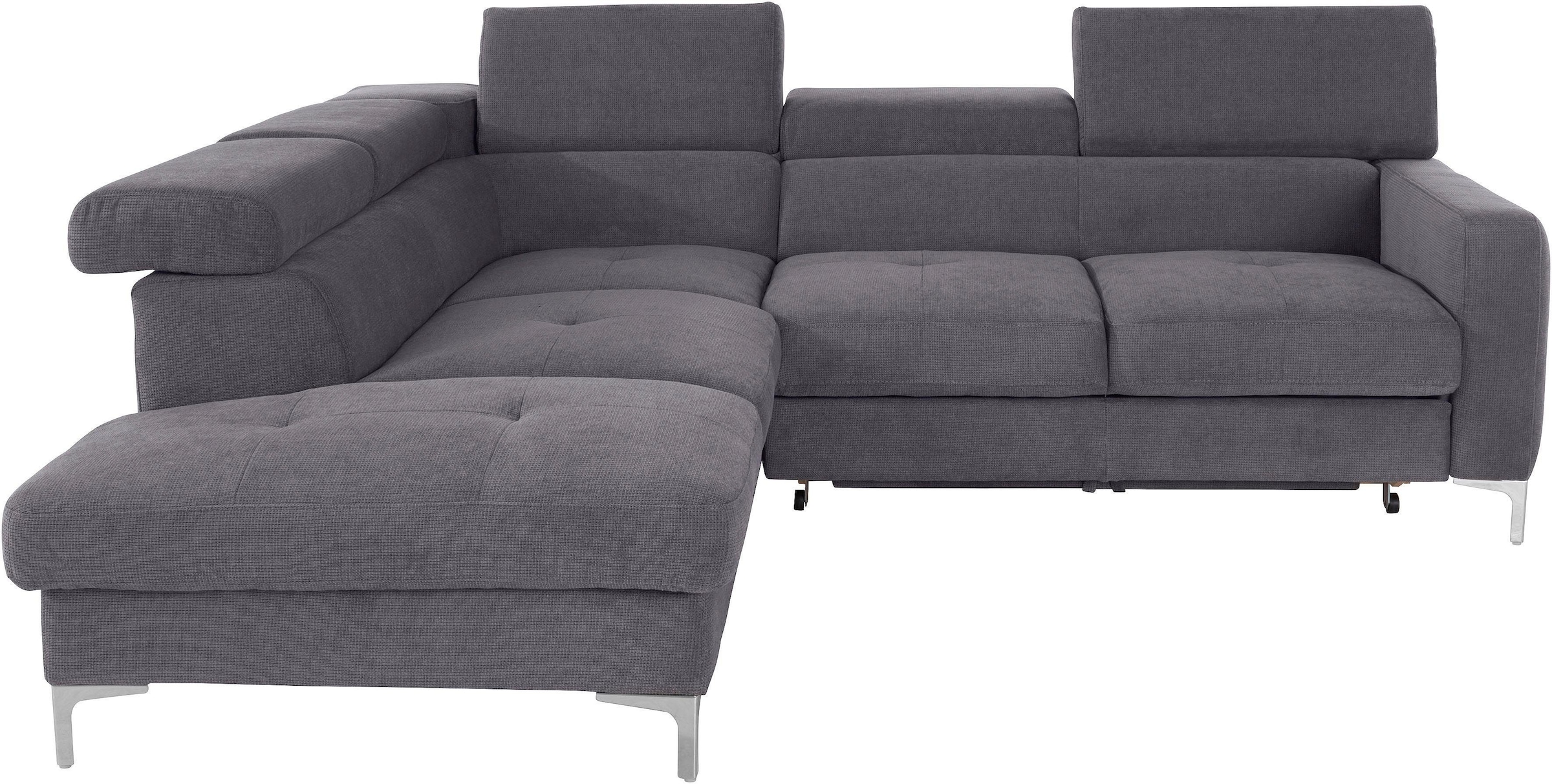 COTTA Polstergarnitur »Sammy L-Form«, (Set), Set bestehend aus: Ecksofa mit Kopfteilverstellung & Hocker