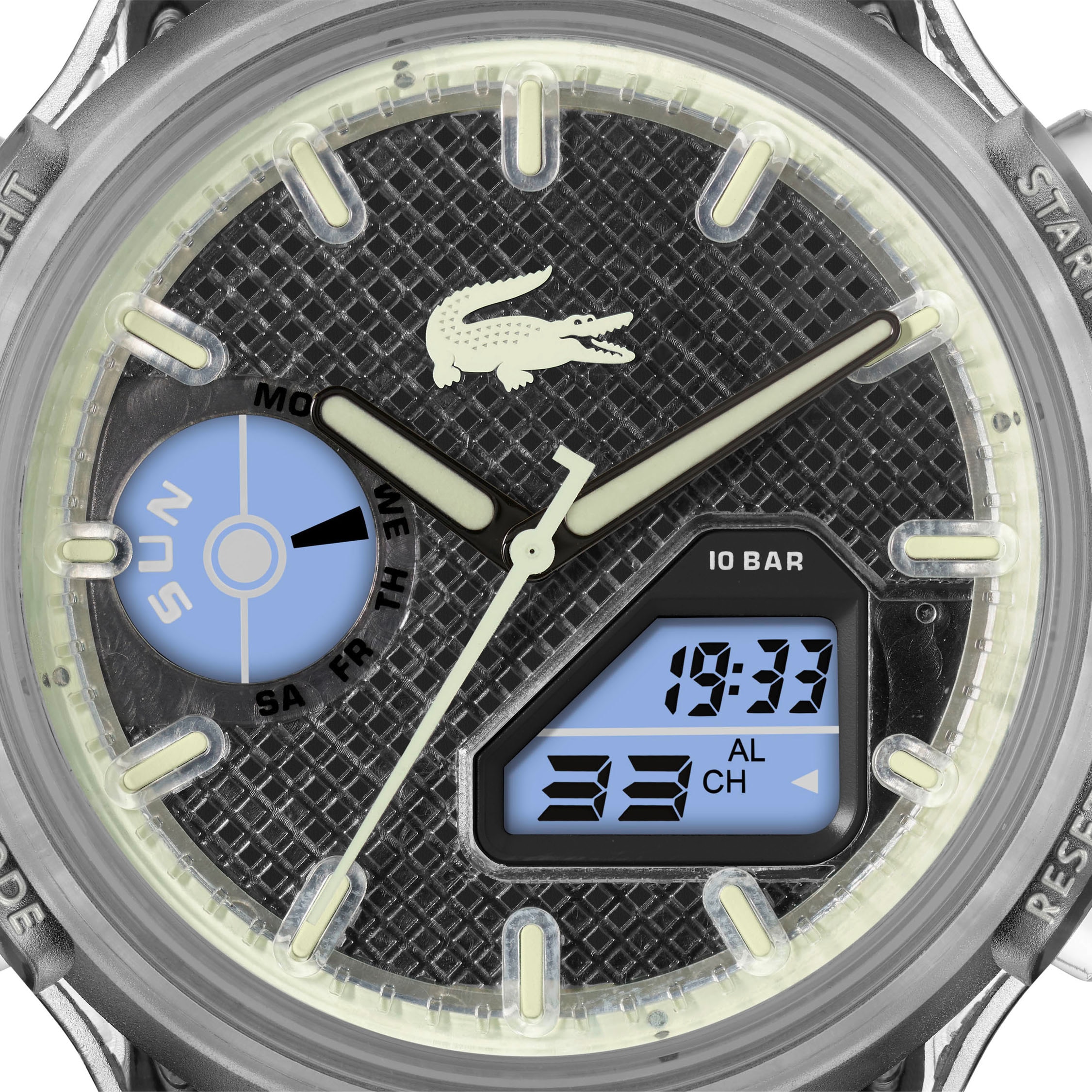 Lacoste Quarzuhr »LC33«, Armbanduhr, Herrenuhr, Silikonarmband, analog, digital, Wochentag