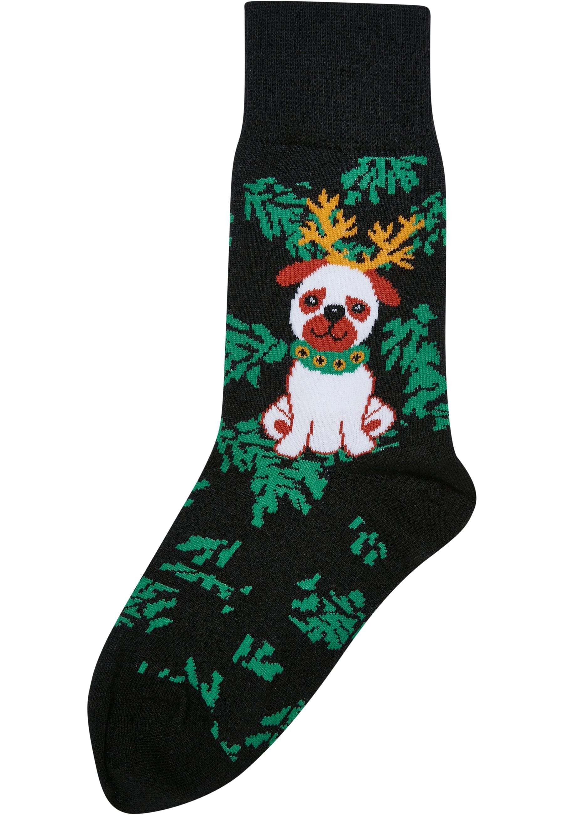 URBAN CLASSICS Basicsocken »Urban Classics Unisex Christmas Dog Socks Kids 3-Pack«, (1 Paar)