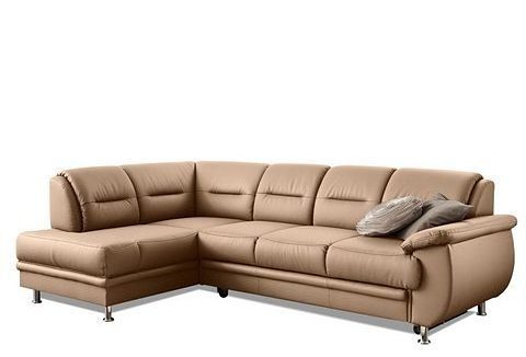 sit&more Ecksofa "Mailand L-Form, B: 250 cm, Leder, Komfortsitzhöhe 46 cm" mit Schlaffunktion, Liegefläche: 194x122cm, Komfortpolsterung
