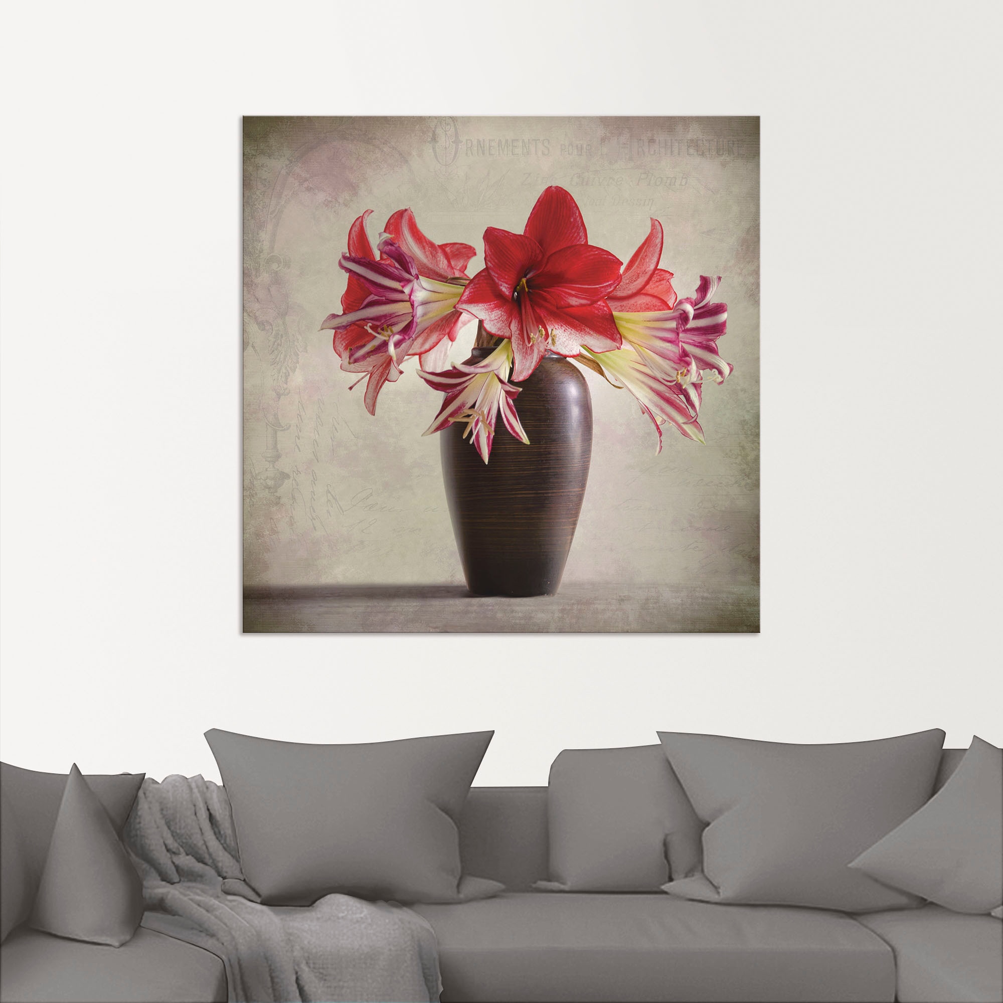 Artland Wandbild »Amaryllis Vintage II«, Blumen, (1 St.), als Alubild, Outdoorbild, Leinwandbild in verschied. Größen