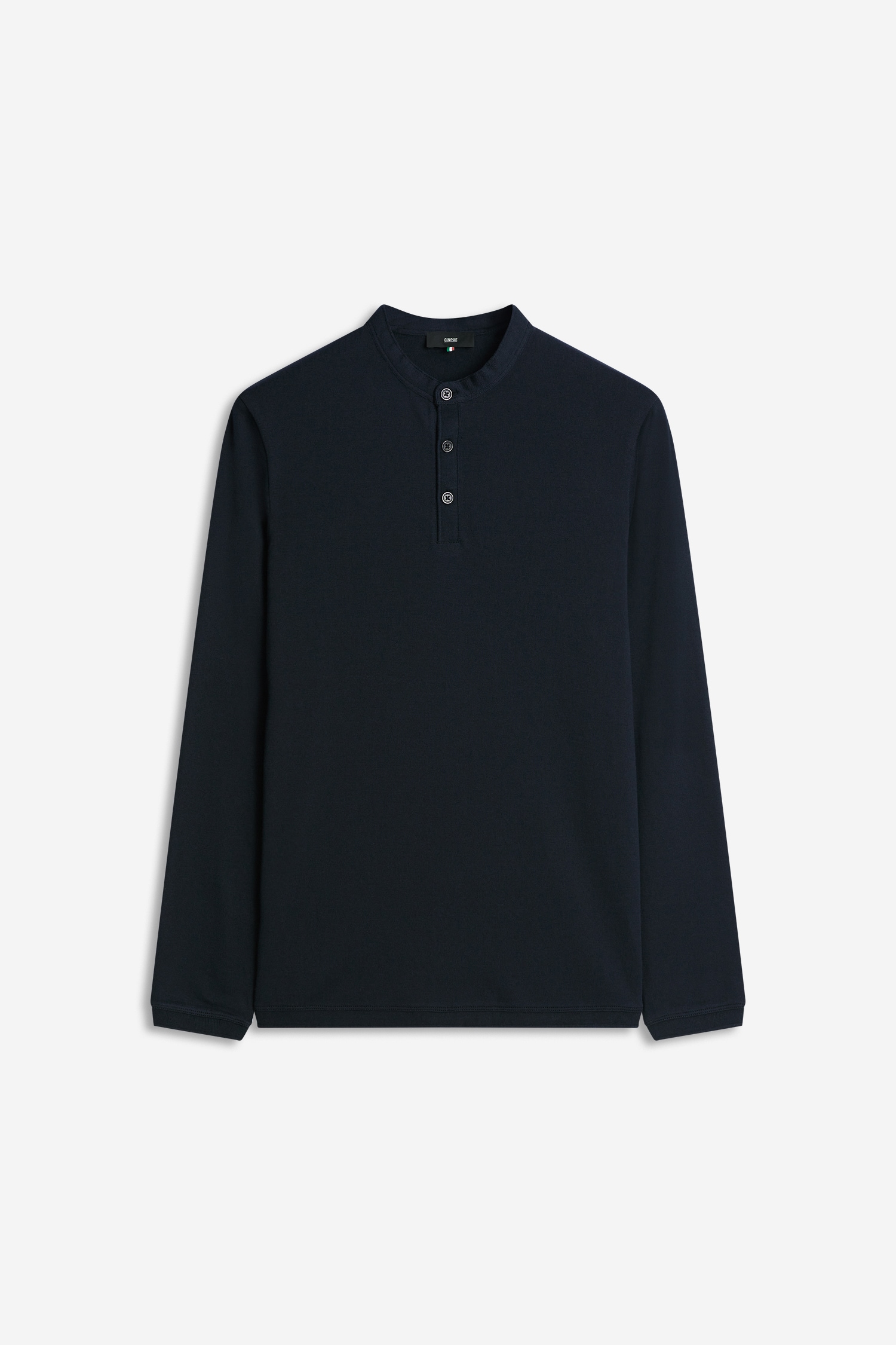Cinque Langarmshirt »CIBADO« Stehkragen, Slim Fit, reine Baumwolle