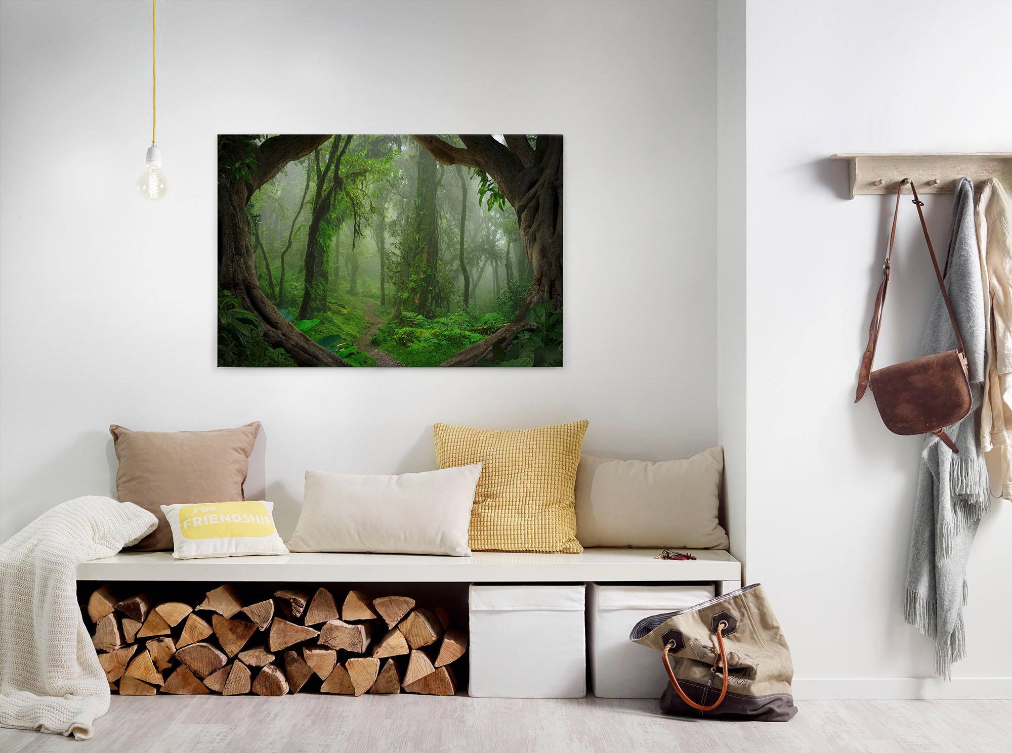 A.S. Création Leinwandbild »Tropical Forest«, Kunst-Gemälde-Kinder, (1 St.), Tropischer Wald Keilrahmen Natur Leinwand-Bild Wohnzimmer modern Wand