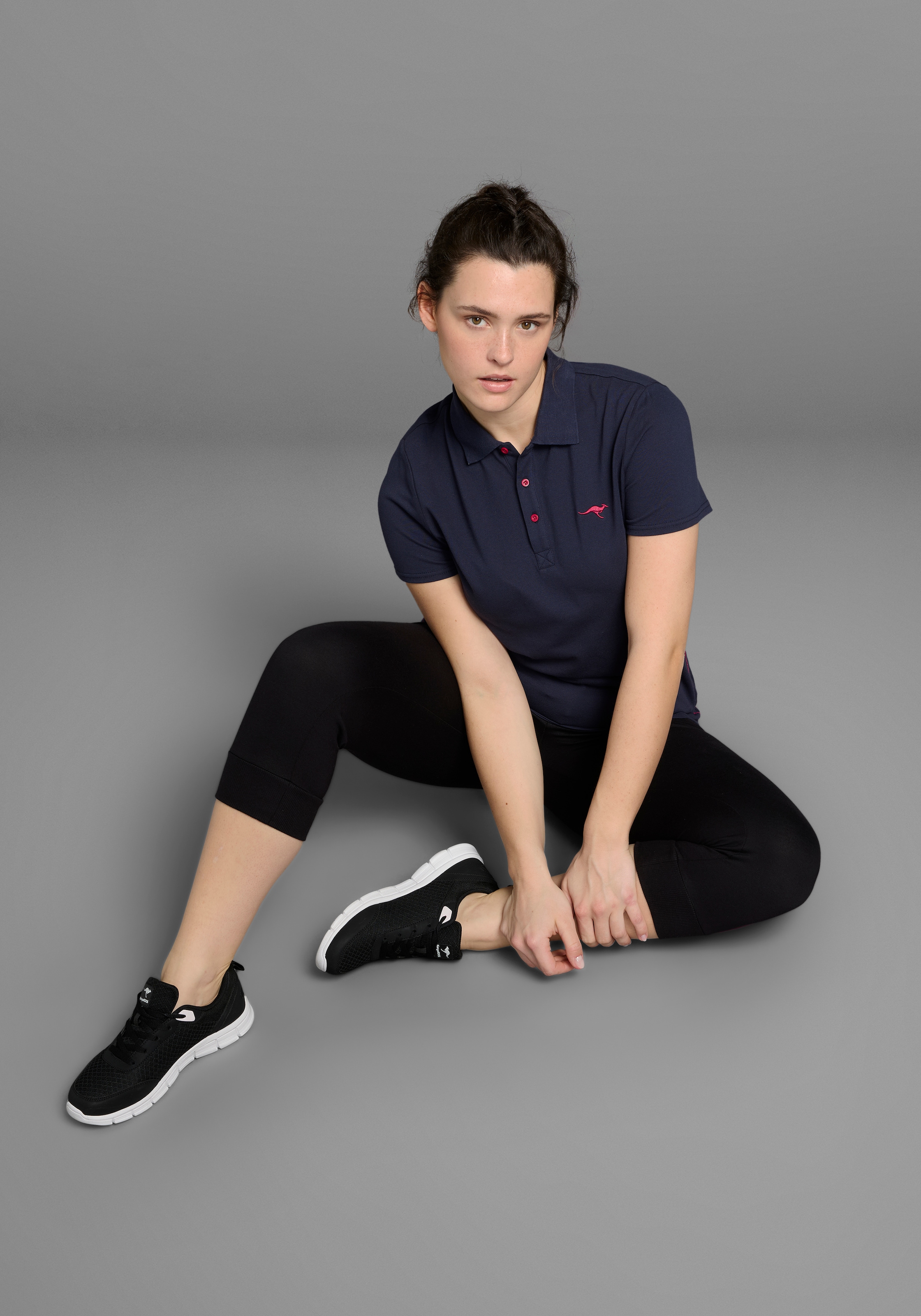 KangaROOS Poloshirt, Kurzarm, unifarben, Polokragen, aus Baumwolle