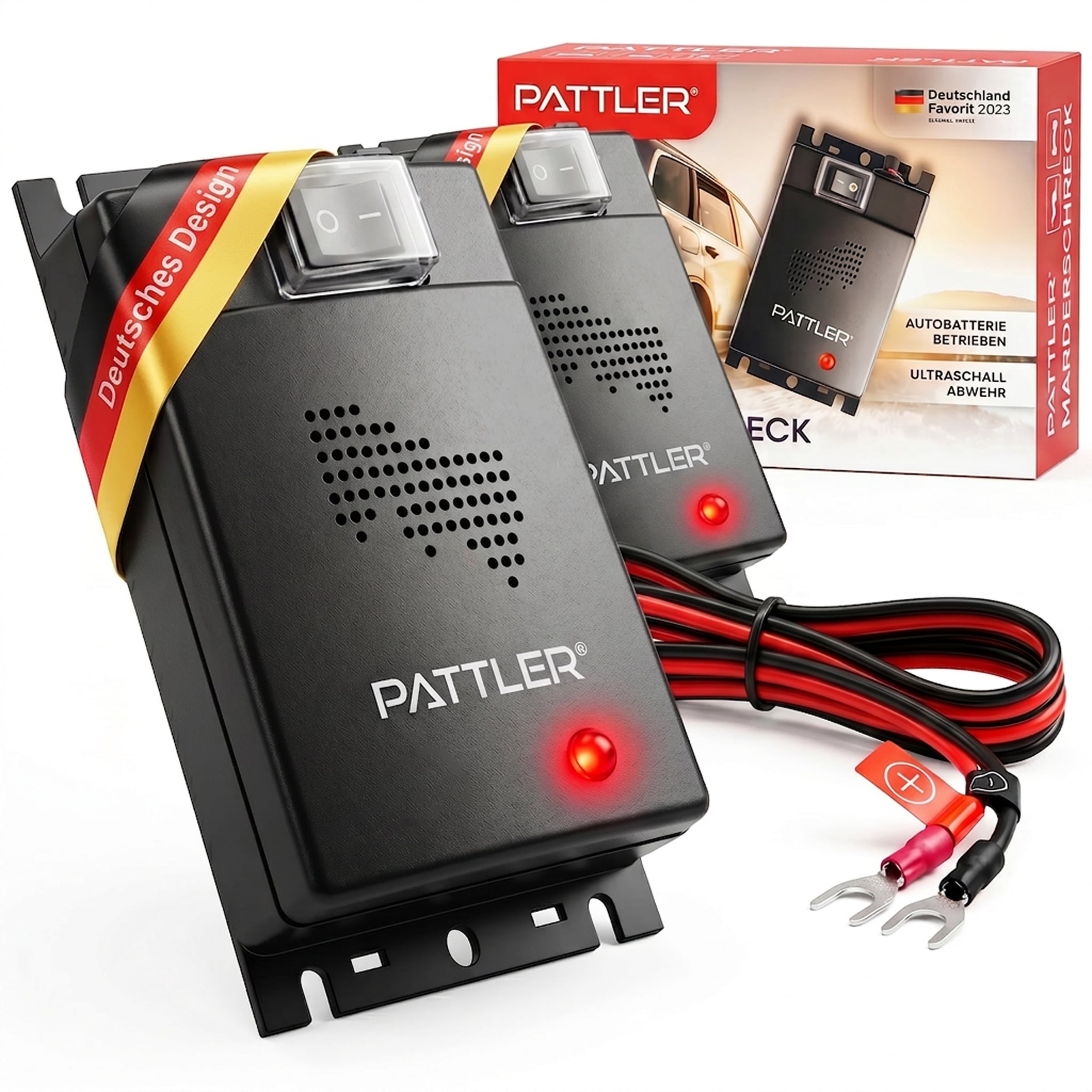 Pattler Ultraschall-Tierabwehr "Marderschreck 12 Volt fürs Auto" 2 Geräte