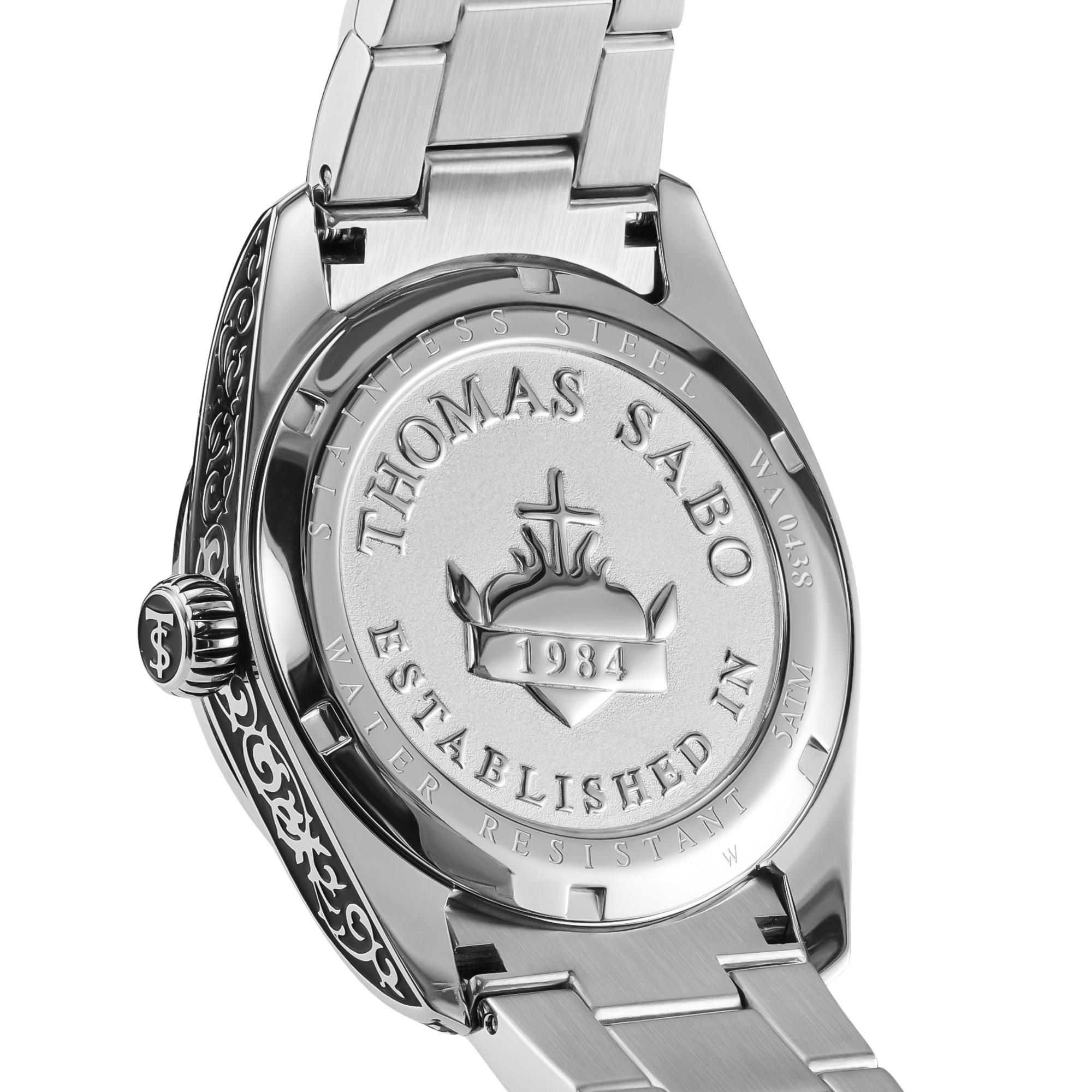 THOMAS SABO Quarzuhr »REBEL AT HEART REVIVE 40 mm« Armbanduhr, Damenuhr, Herrenuhr, Edelstahlarmband, analog, Tag