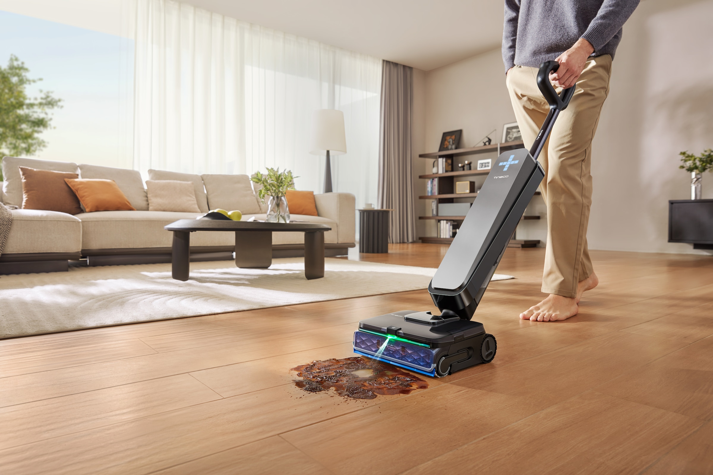 Tineco Nass-Trocken-Sauger »FLOOR ONE S9 Scientist Complete, mit Wasserstrahl und Gummiabzieher« bis zu 80min Akkulaufzeit, 85° Grad Trocknung, Selbstantrieb