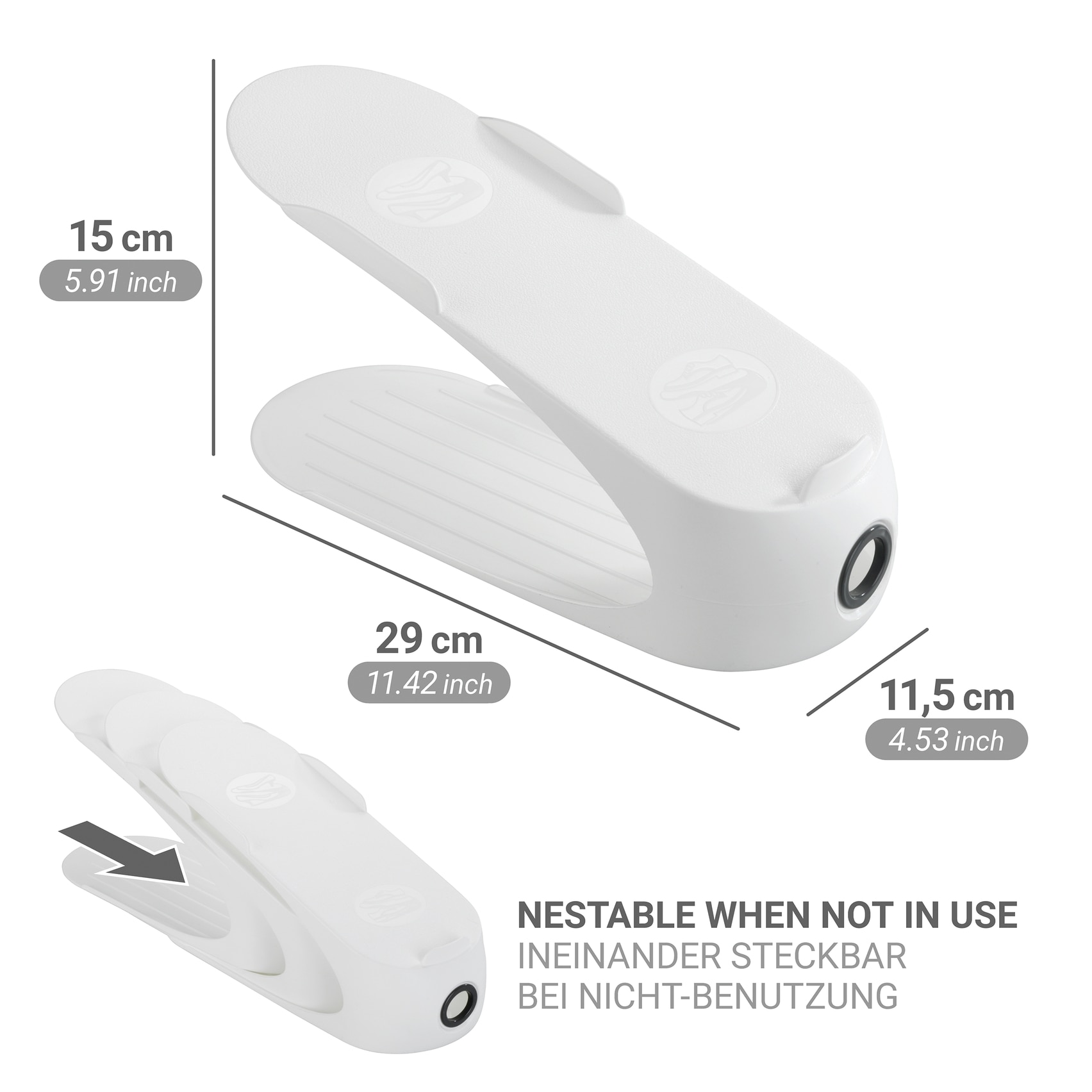 WENKO Schuhstapler »Modell Schuhhalter« Set, 8 tlg. tlg. platzsparend, stapelbar; mit Griffloch für leichtes Entnehmen