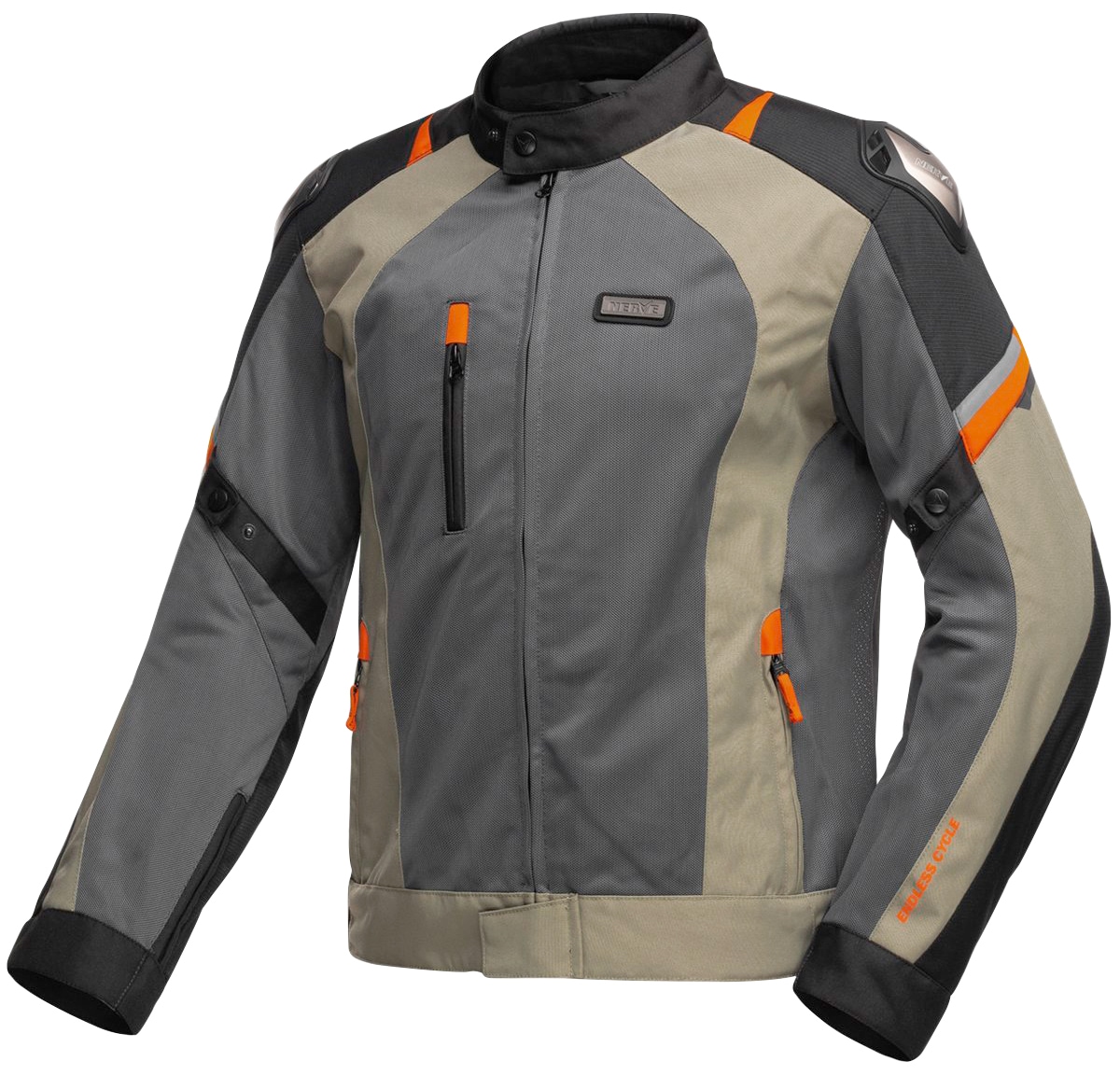 NERVE Motorradjacke "Latitude", M, grau, Jacken, Sommerjacke, mit Belüftungssystem AirVentSystem , allergikergeeignet