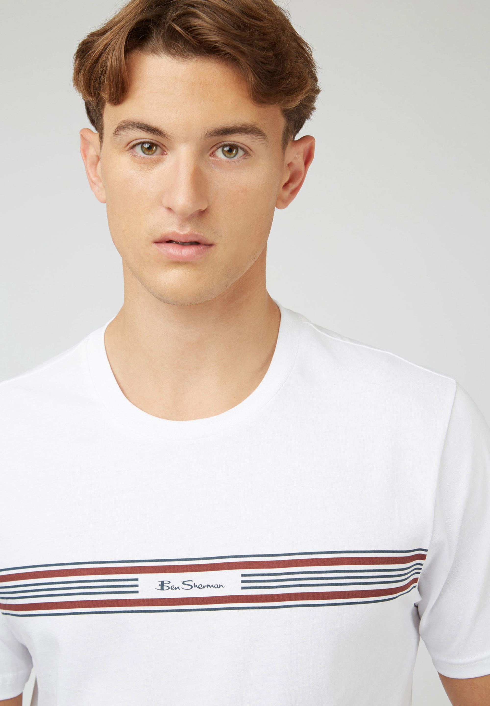 Ben Sherman T-Shirt »Seasonal Stripe Tee«, Kontraststreifen mit Logo