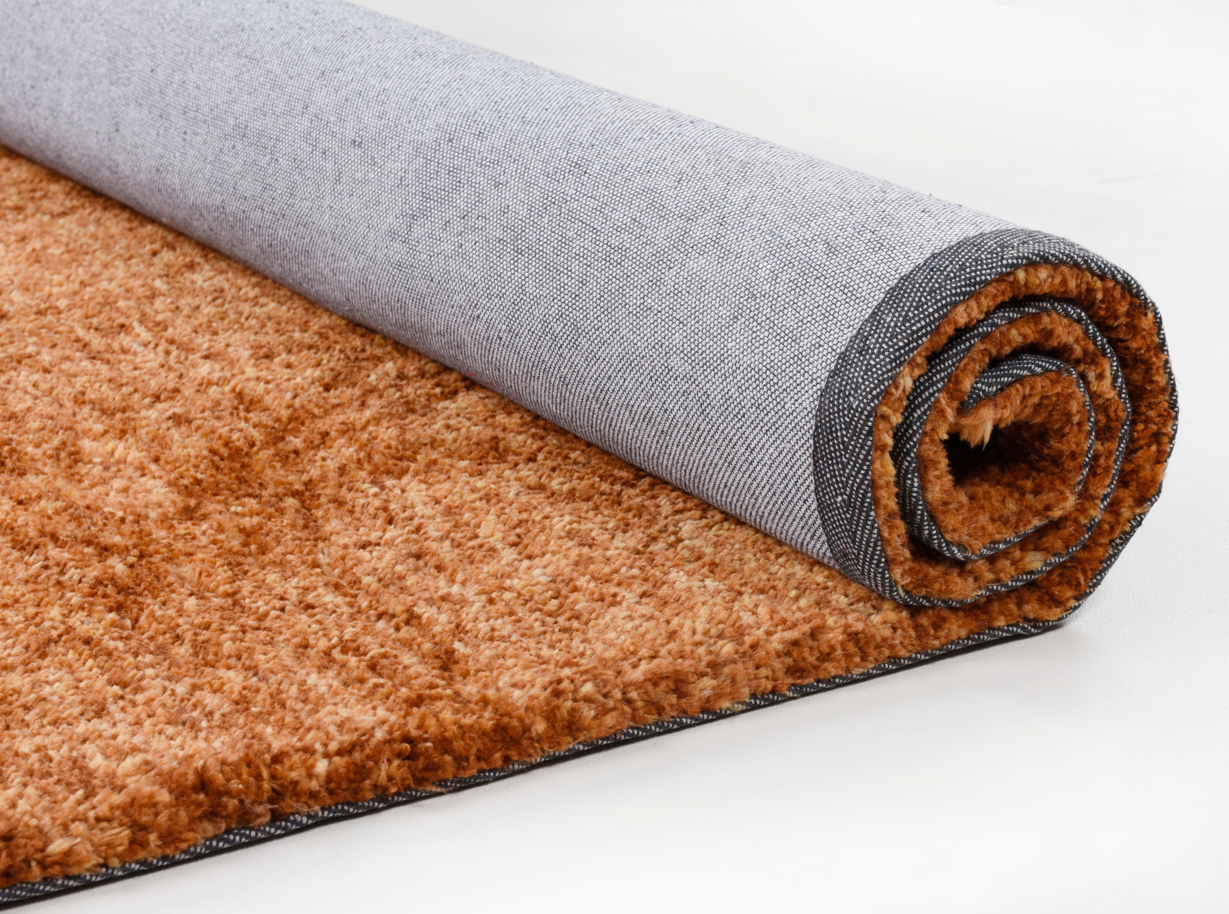 Teppich GINO FALCONE "Roberto Uni" Gr. 31, orange (terra), B:140cm H:20mm L:200cm, Kunstfaser, Teppiche, Teppich, meliert, besonders weich durch Microfaser 3