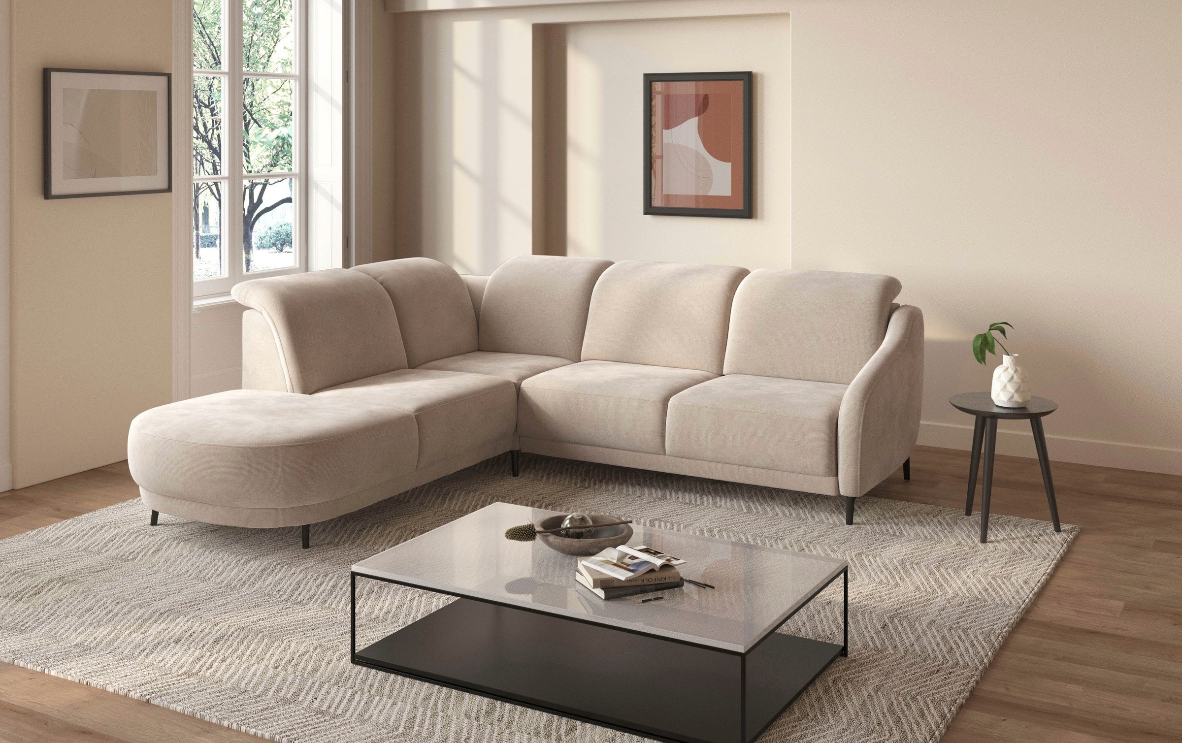 sit&more "Blues L-Form" wahlweise mit Klapptisch und USB günstig online kaufen