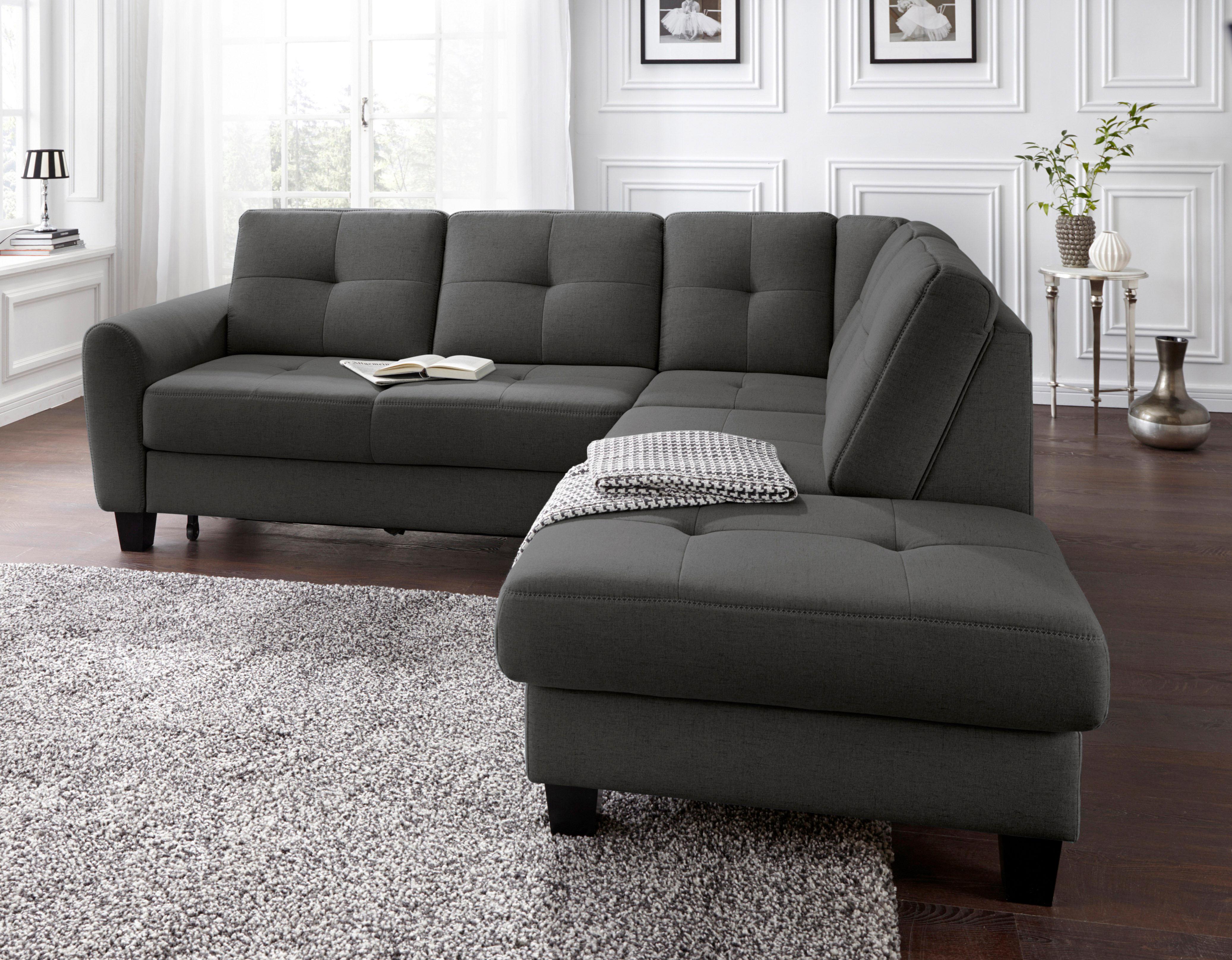 sit&more Ecksofa "Varese L-Form" mit Federkern, wahlweise mit Schlaffunktion und Stauraum