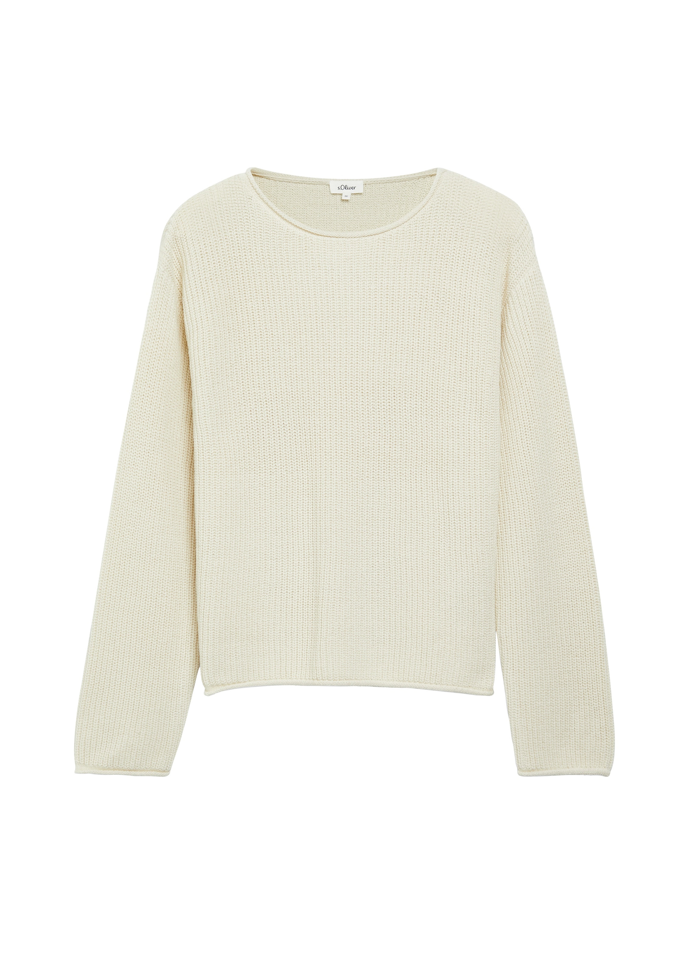 s.Oliver Strickpullover mit Rundhals und Rollkanten